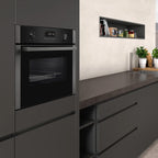 Neff C1AMG84G0B Built In Electric Compact Oven, Grill & Microwave, 45cm High, Graphite