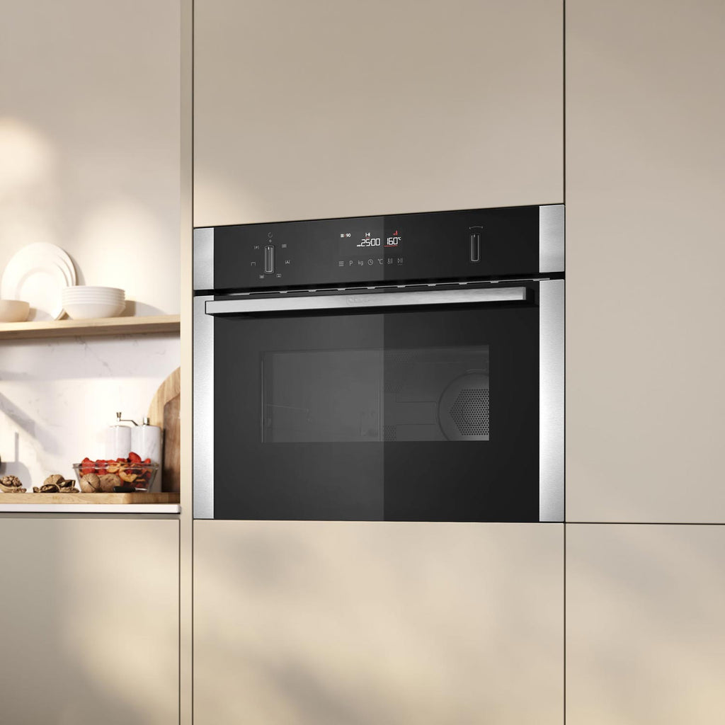 Neff C1AMG84N1B Built In Electric Compact Oven, Grill & Microwave, 45cm High, Stainless Steel