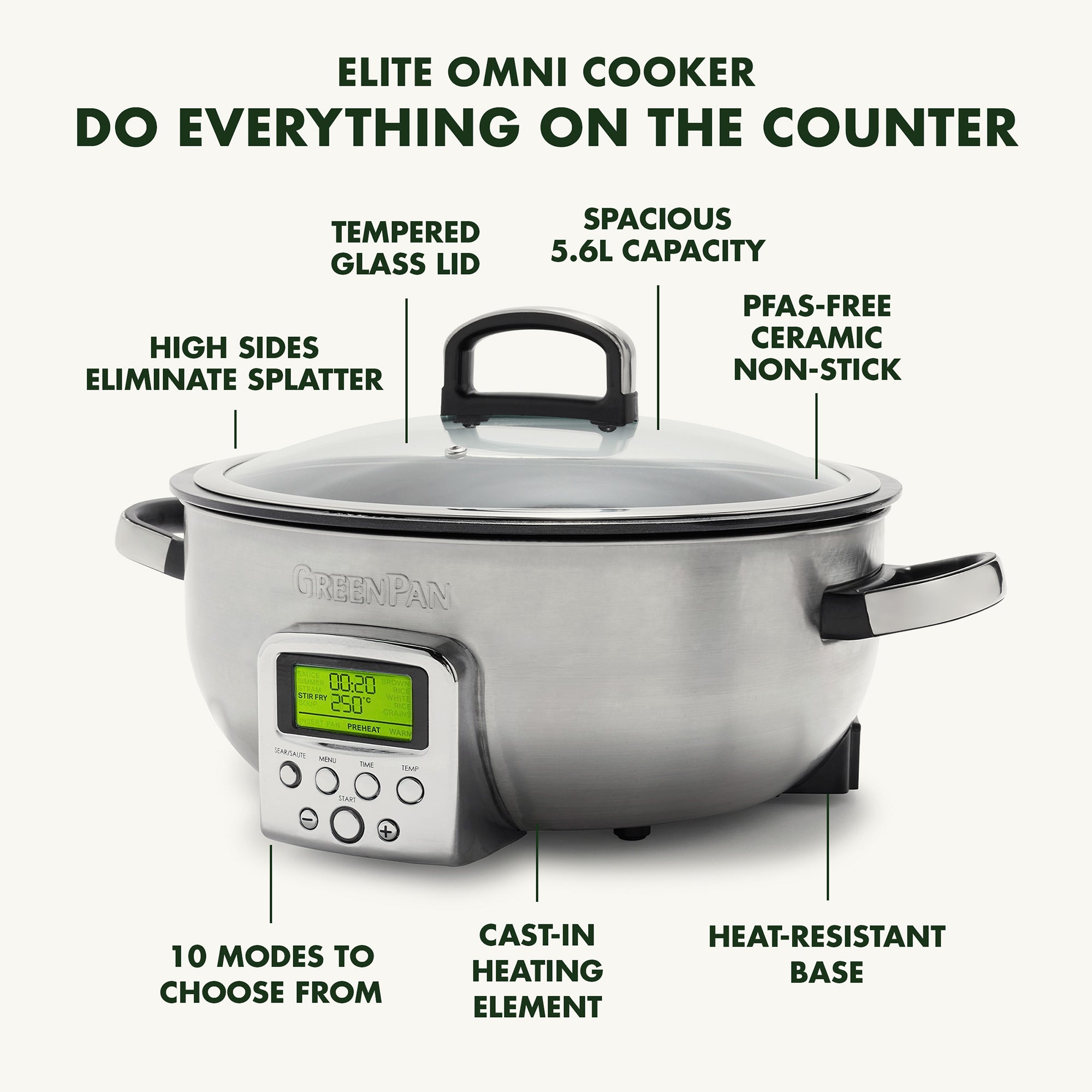 GreenPan 5.6L Omni Cooker in Stainless Steel – CC005284