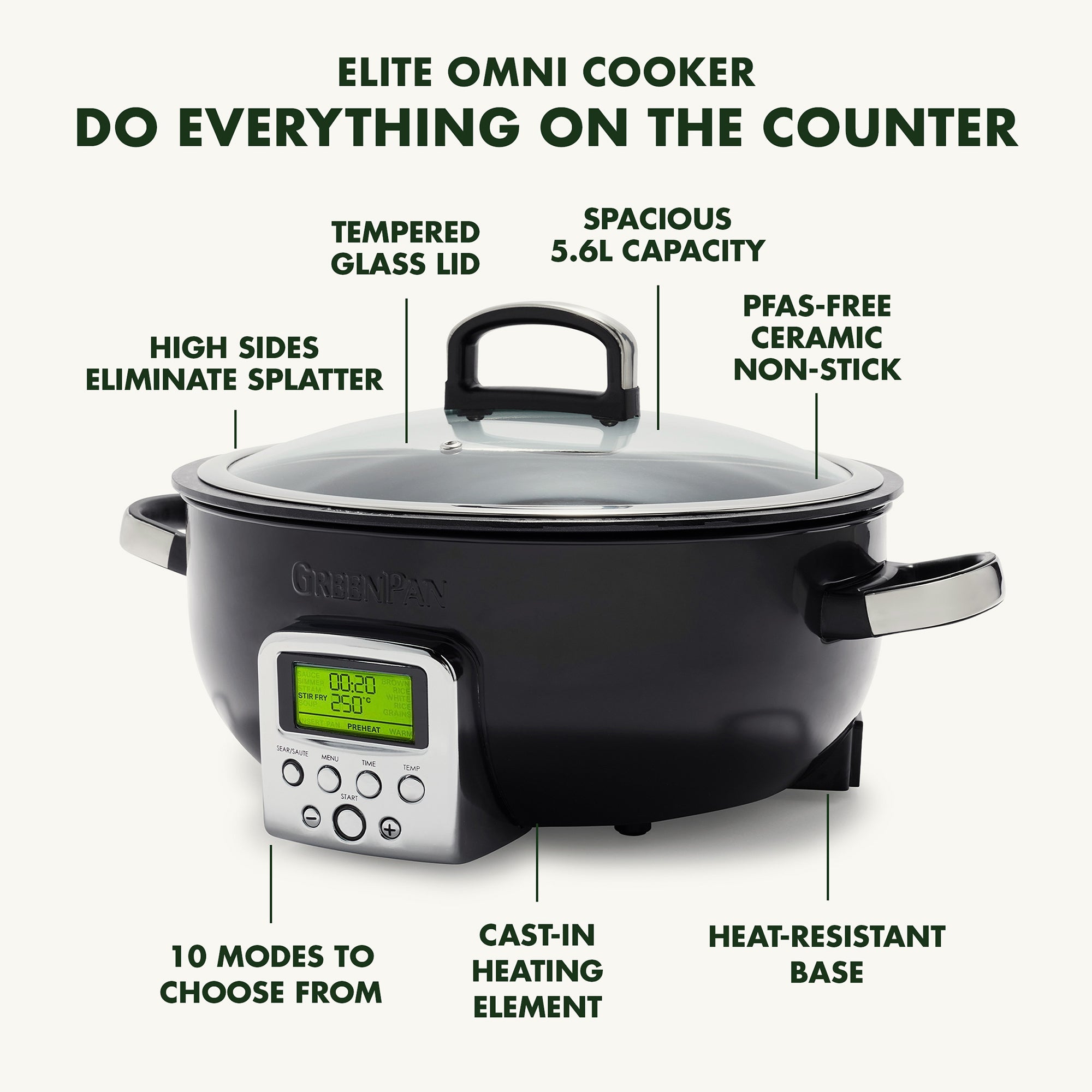 GreenPan 5.6L Omni Cooker in Black – CC005286