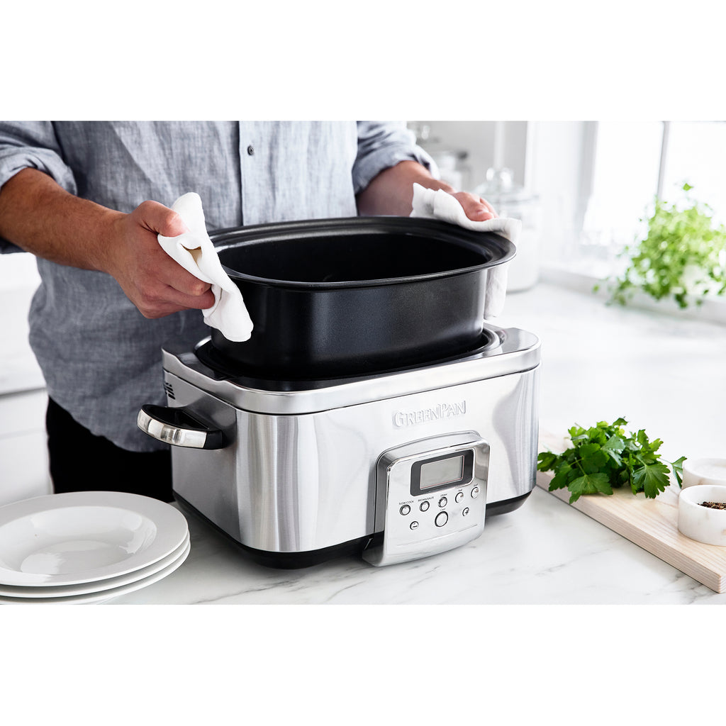 GreenPan 6 Litre Slow Cooker in Stainless Steel – CC005308