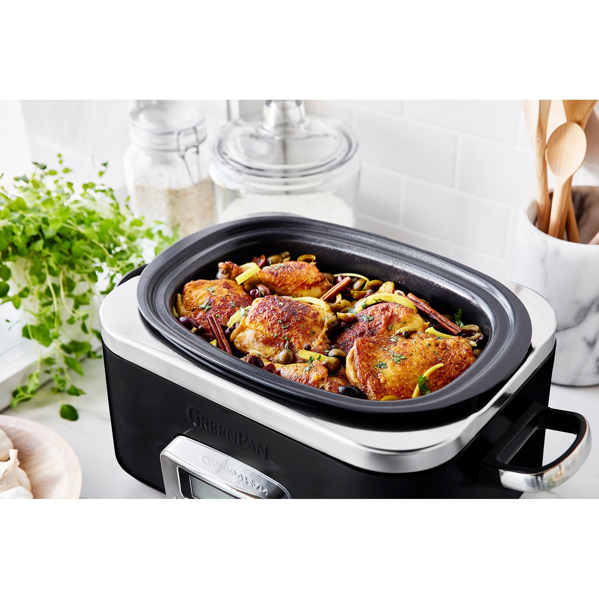 GreenPan 6 Litre Slow Cooker in Black – CC005310