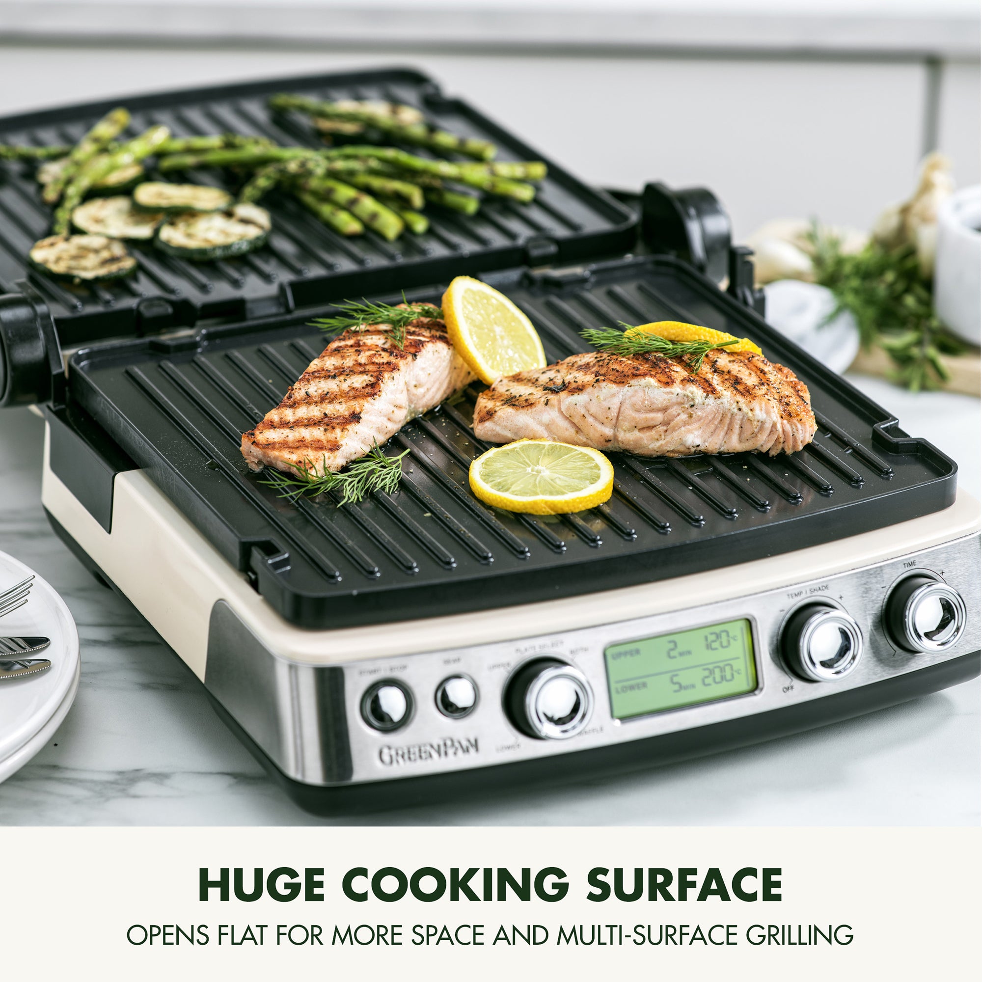 Greenpan Non-Stick 3-in-1 Contact Grill in Cloud Cream - CC006583