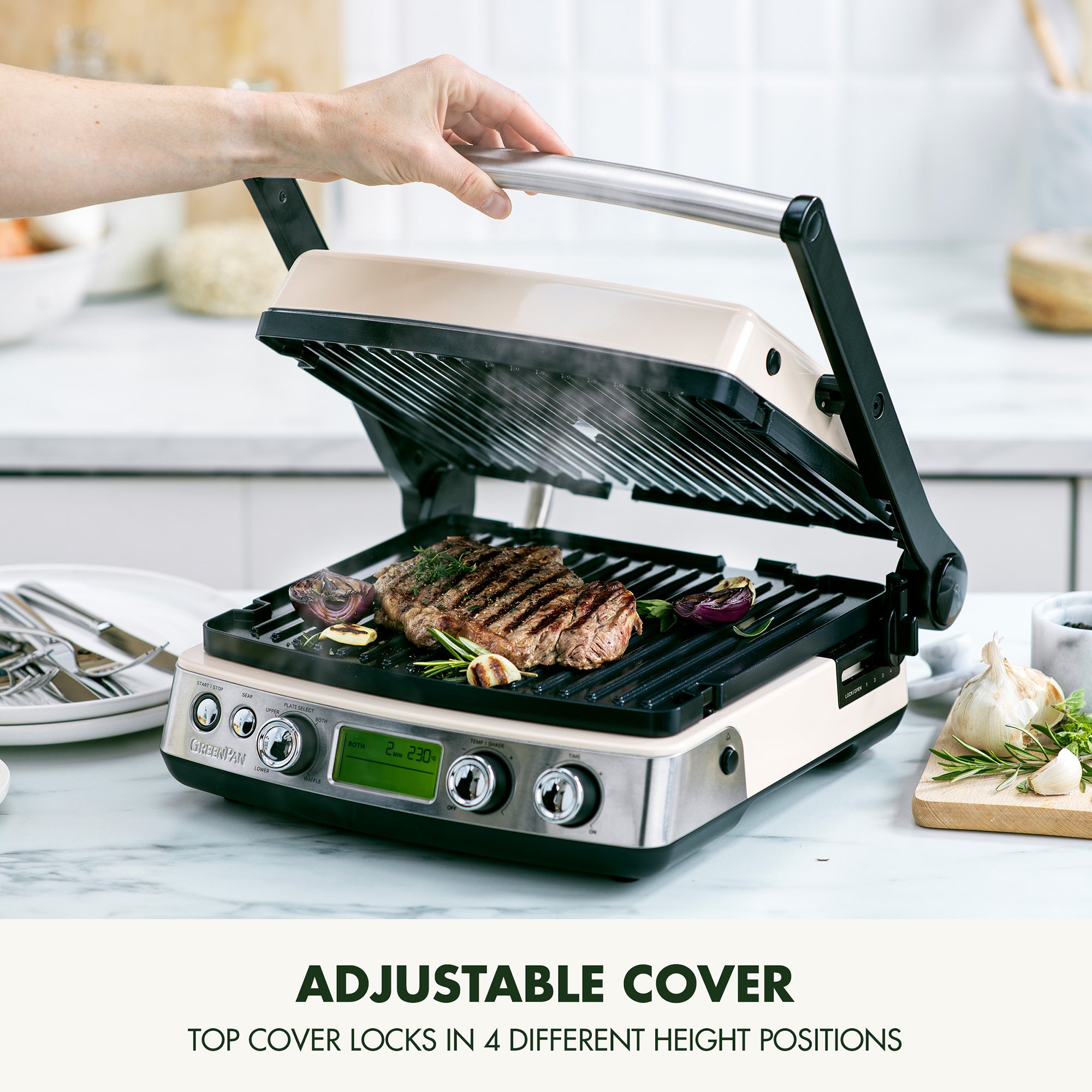 Greenpan Non-Stick 3-in-1 Contact Grill in Cloud Cream - CC006583