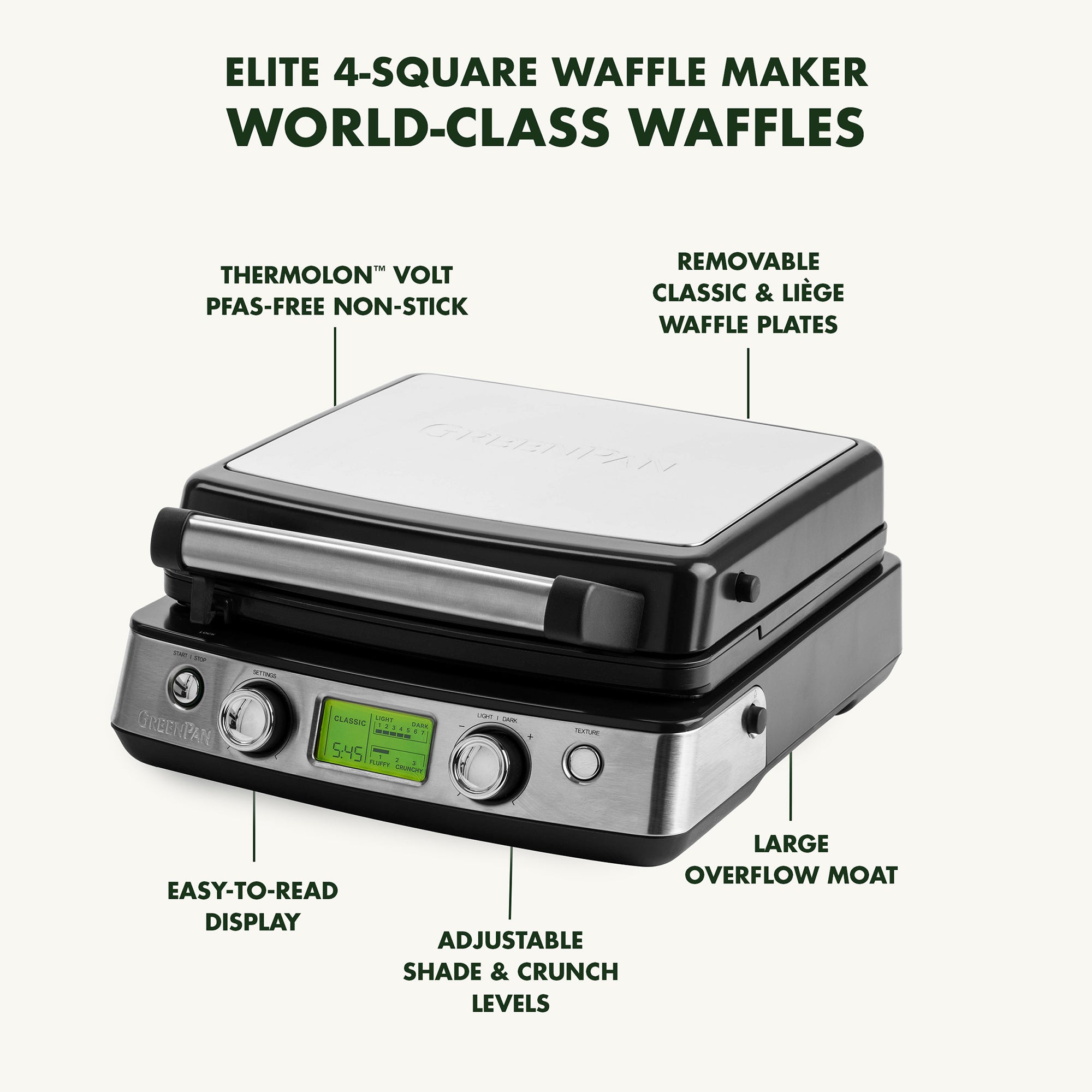 GreenPan Elite Waffle Maker in Black – CC006811