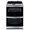 AEG CCB6741ACM 60cm Freestanding Double Oven and Grill Electric Cooker with Ceramic Hob, Stainless Steel