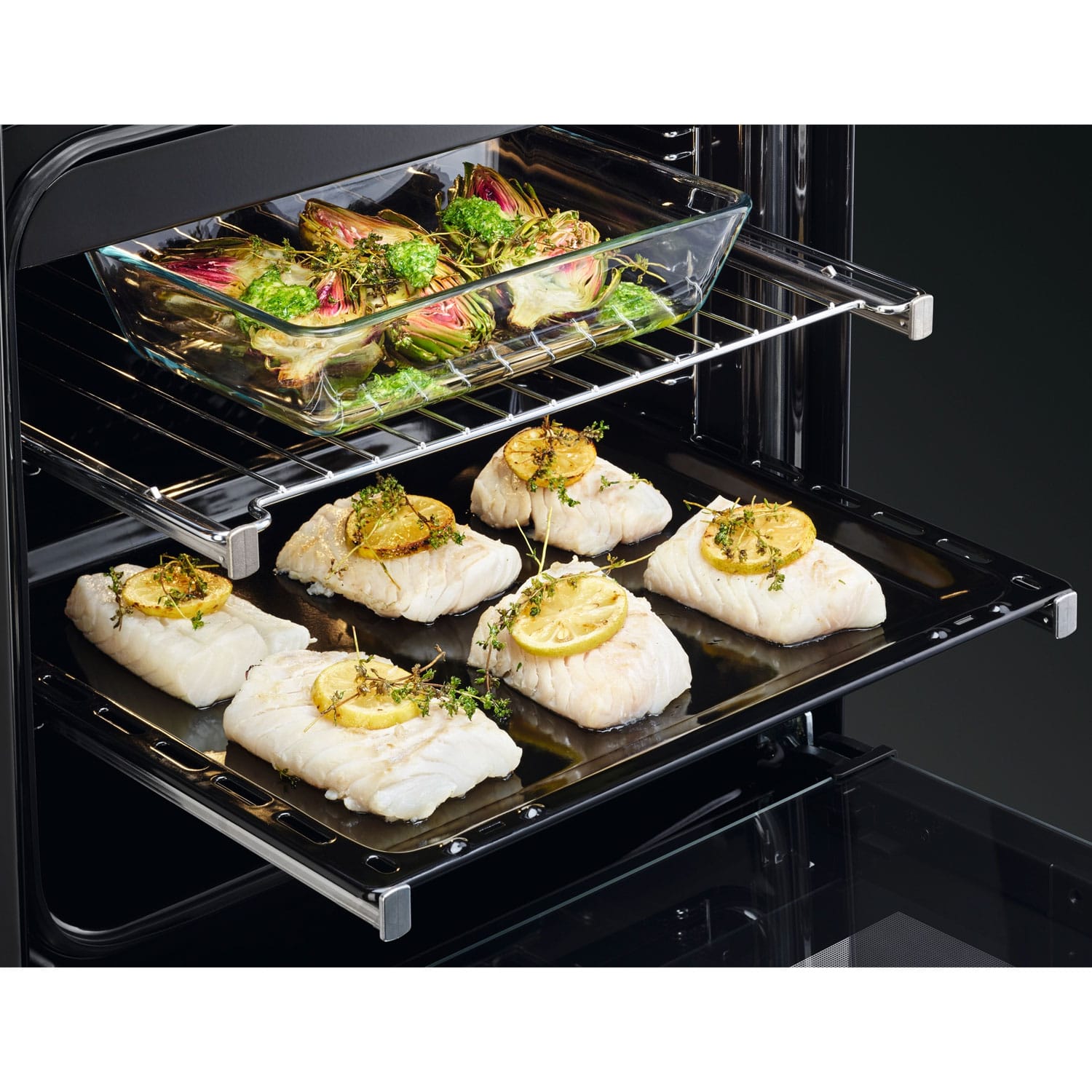AEG CCX1530ACW 55cm Freestanding Double Oven and Grill Electric Cooker with Ceramic Hob, White