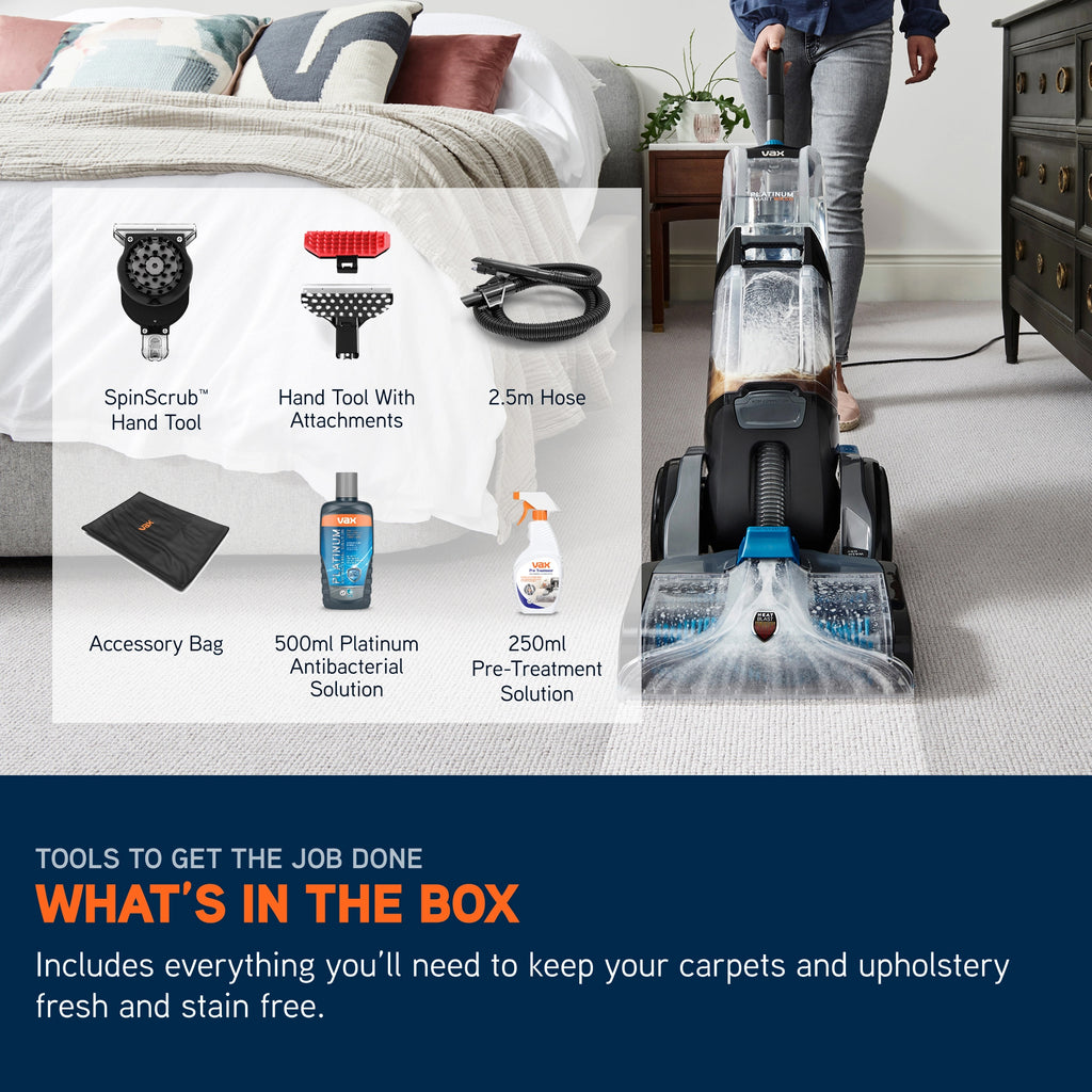 Vax Platinum SmartWash Upright Carpet Cleaner - Charcoal & Blue (CDCW-SWXS)