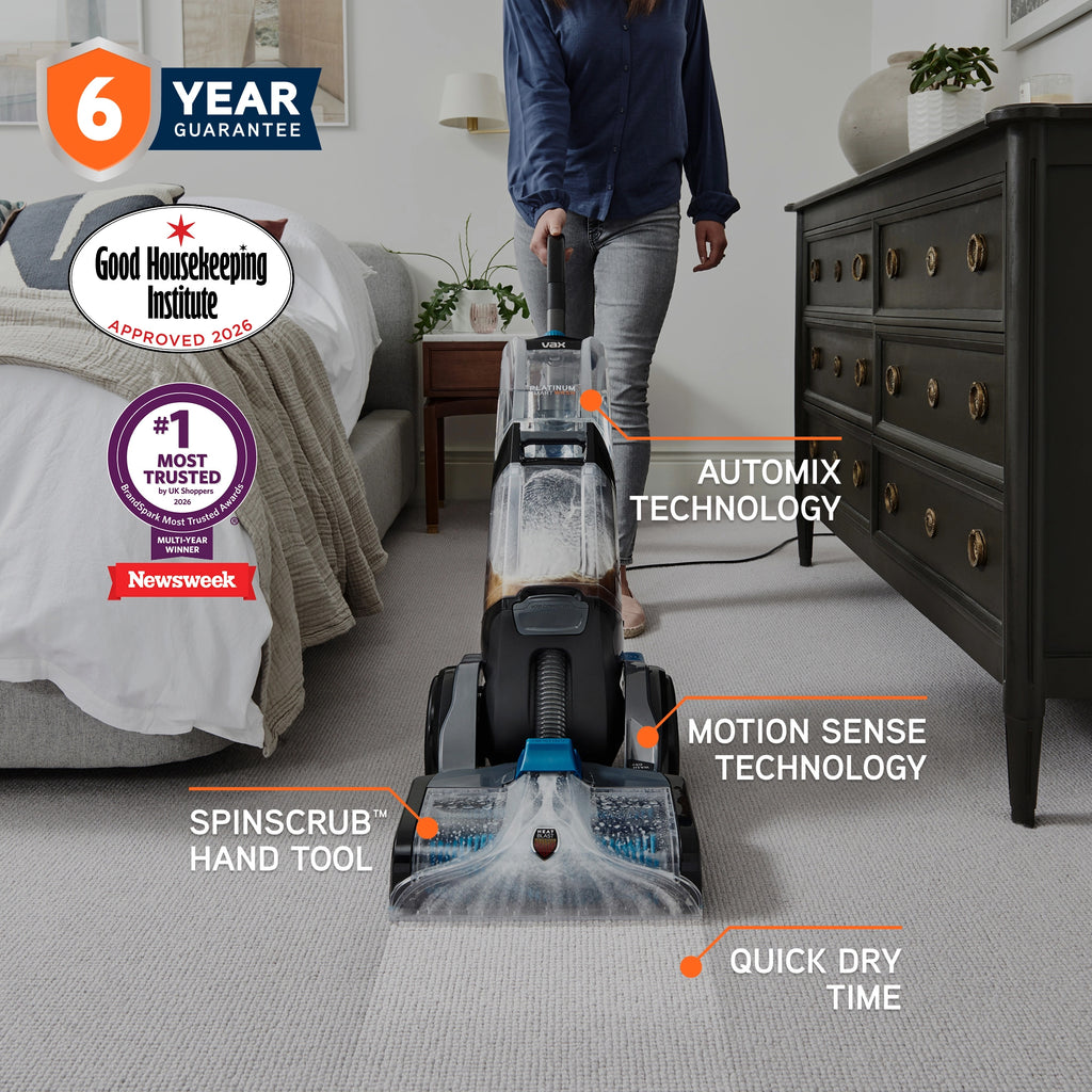Vax Platinum SmartWash Upright Carpet Cleaner - Charcoal & Blue (CDCW-SWXS)
