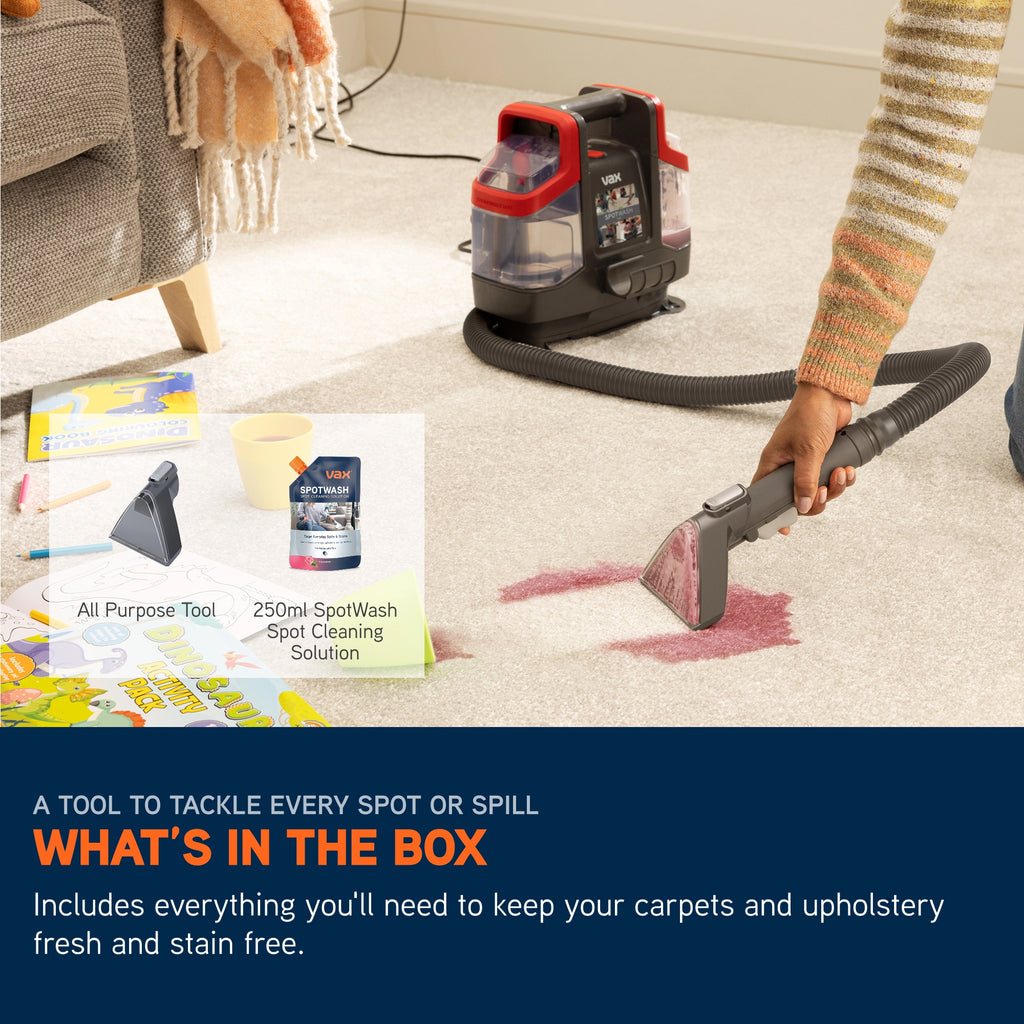 Vax SpotWash Mini Portable Carpet & Upholstery Cleaner - Grey & Red (CDSW-MCXS)