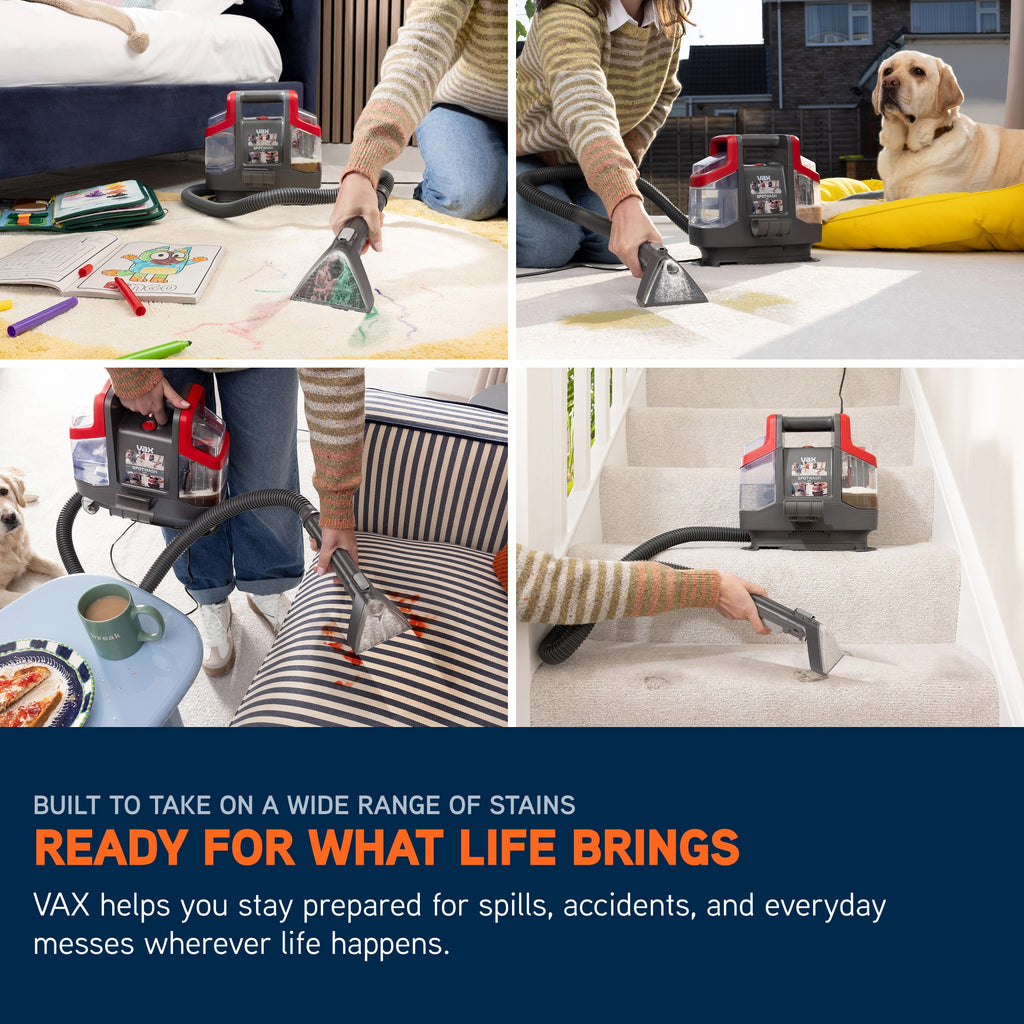 Vax SpotWash Mini Portable Carpet & Upholstery Cleaner - Grey & Red (CDSW-MCXS)