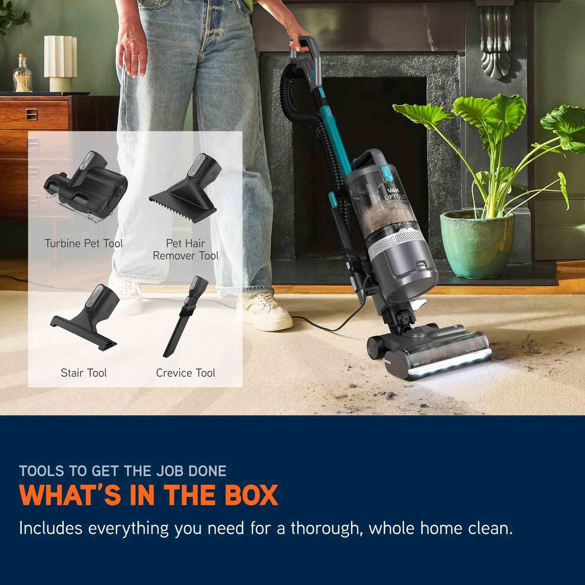 Vax LiftOut Reach Pet-Design Upright Vacuum Cleaner – Graphite/Teal - CDUP-LORP