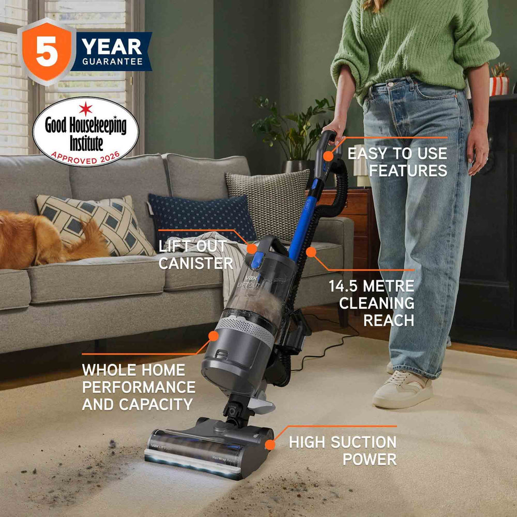 Vax LiftOut Reach Pet Upright Vacuum Cleaner - Graphite / Blue - CDUP-LOXR