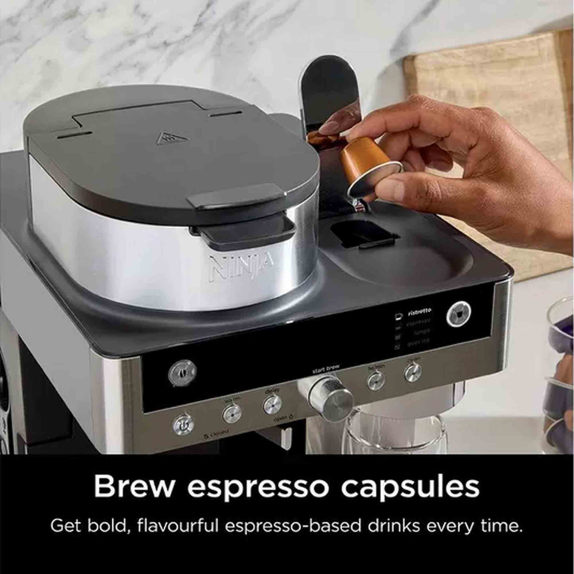 Ninja Prestige Dualbrew System Espresso Machine in Silver & Black - CFN802UK