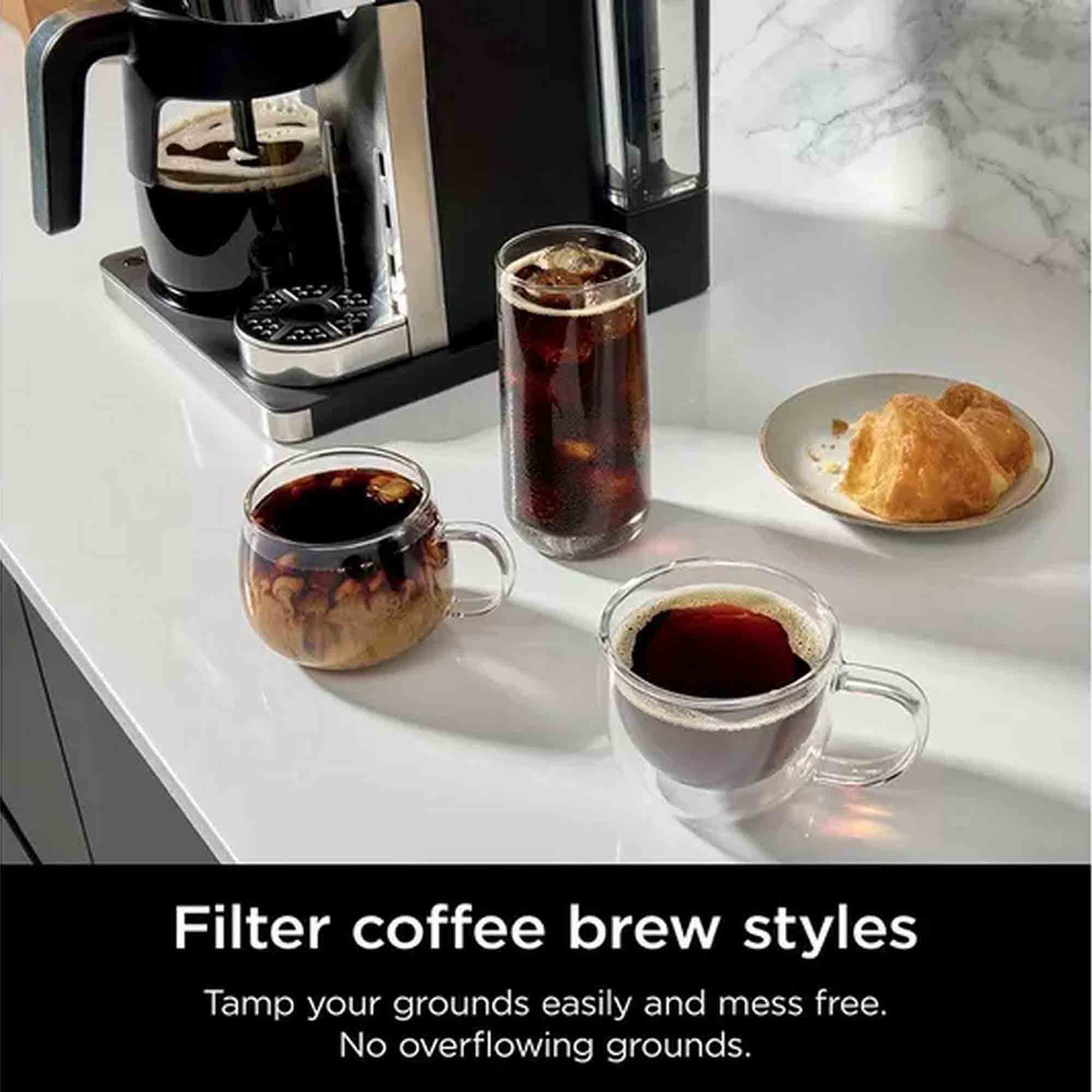 Ninja Prestige Dualbrew System Espresso Machine in Silver & Black - CFN802UK