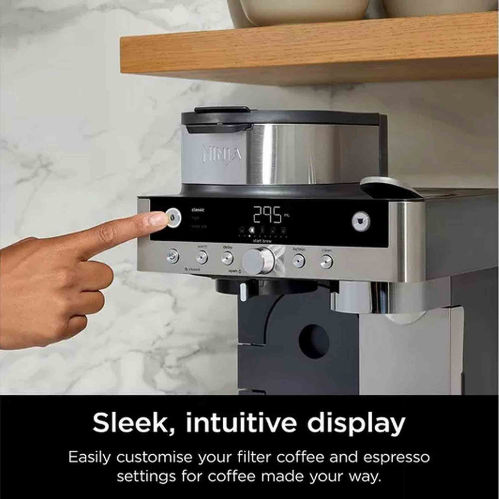 Ninja Prestige Dualbrew System Espresso Machine in Silver & Black - CFN802UK