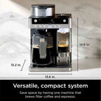 Ninja Prestige Dualbrew System Espresso Machine in Silver & Black - CFN802UK