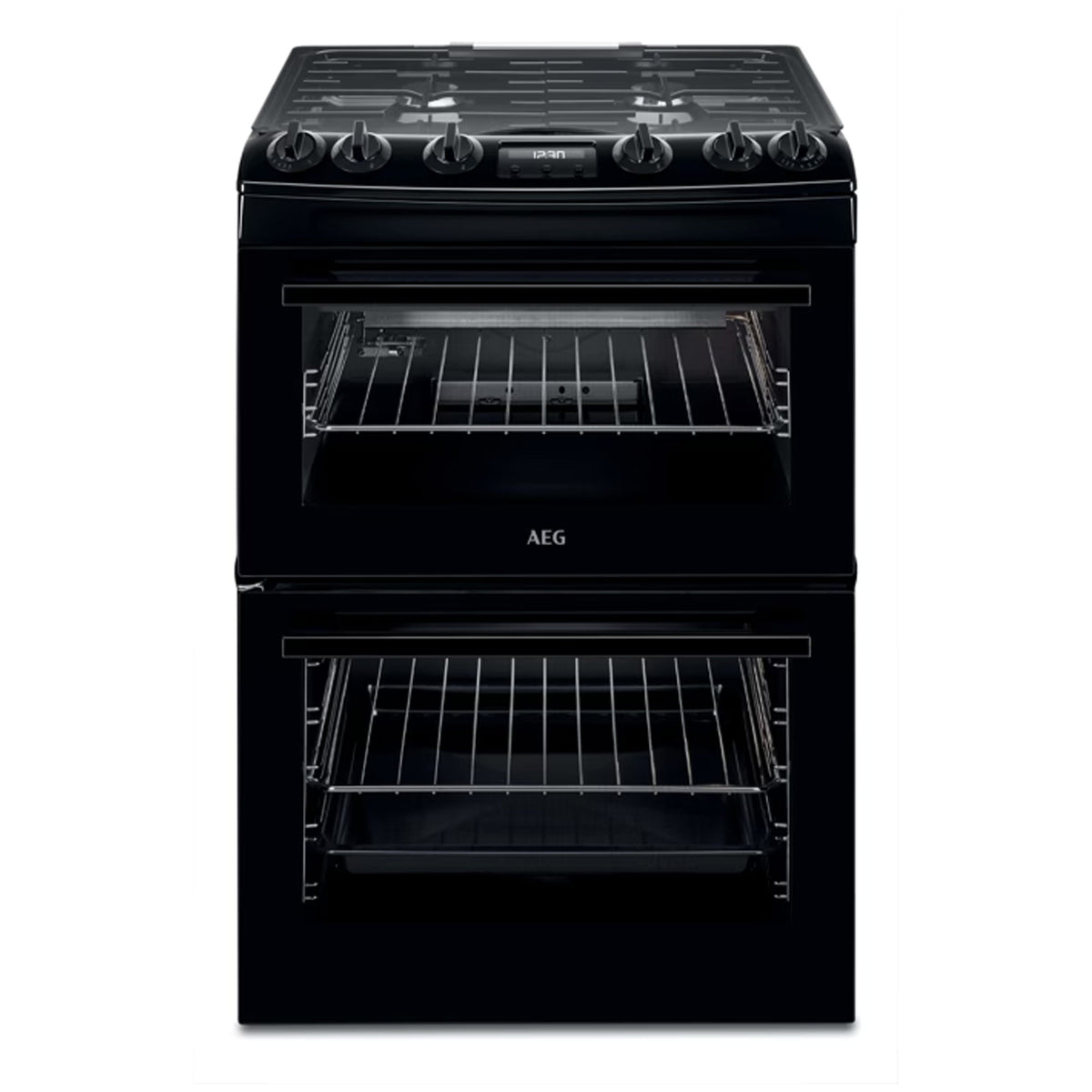 AEG CGX6130ACB 60cm Freestanding Gas Double Oven and Gas Grill Gas Cooker with Gas Hob, Black