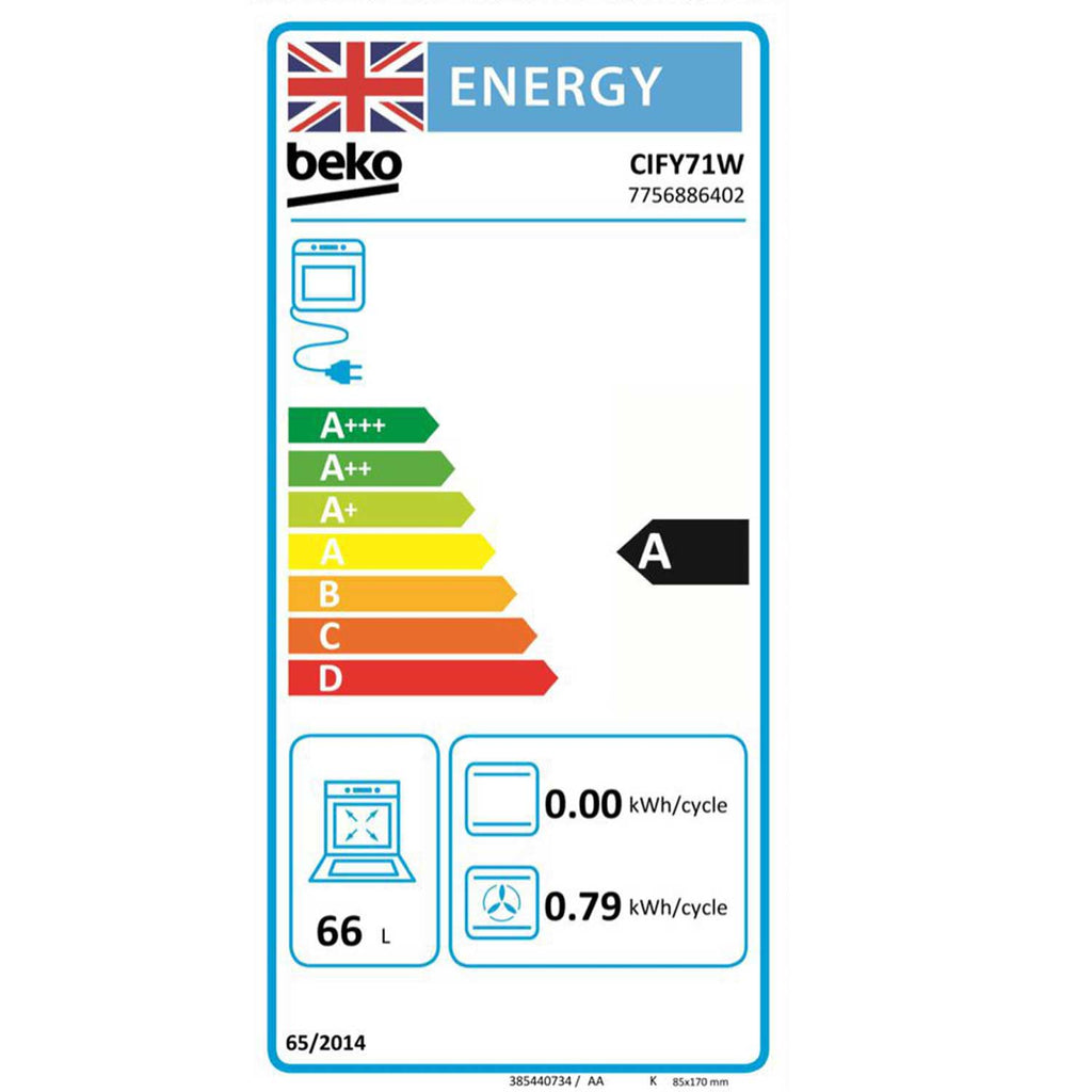 Beko CIFY71W Built In Single Electric Fan Oven with Grill, White