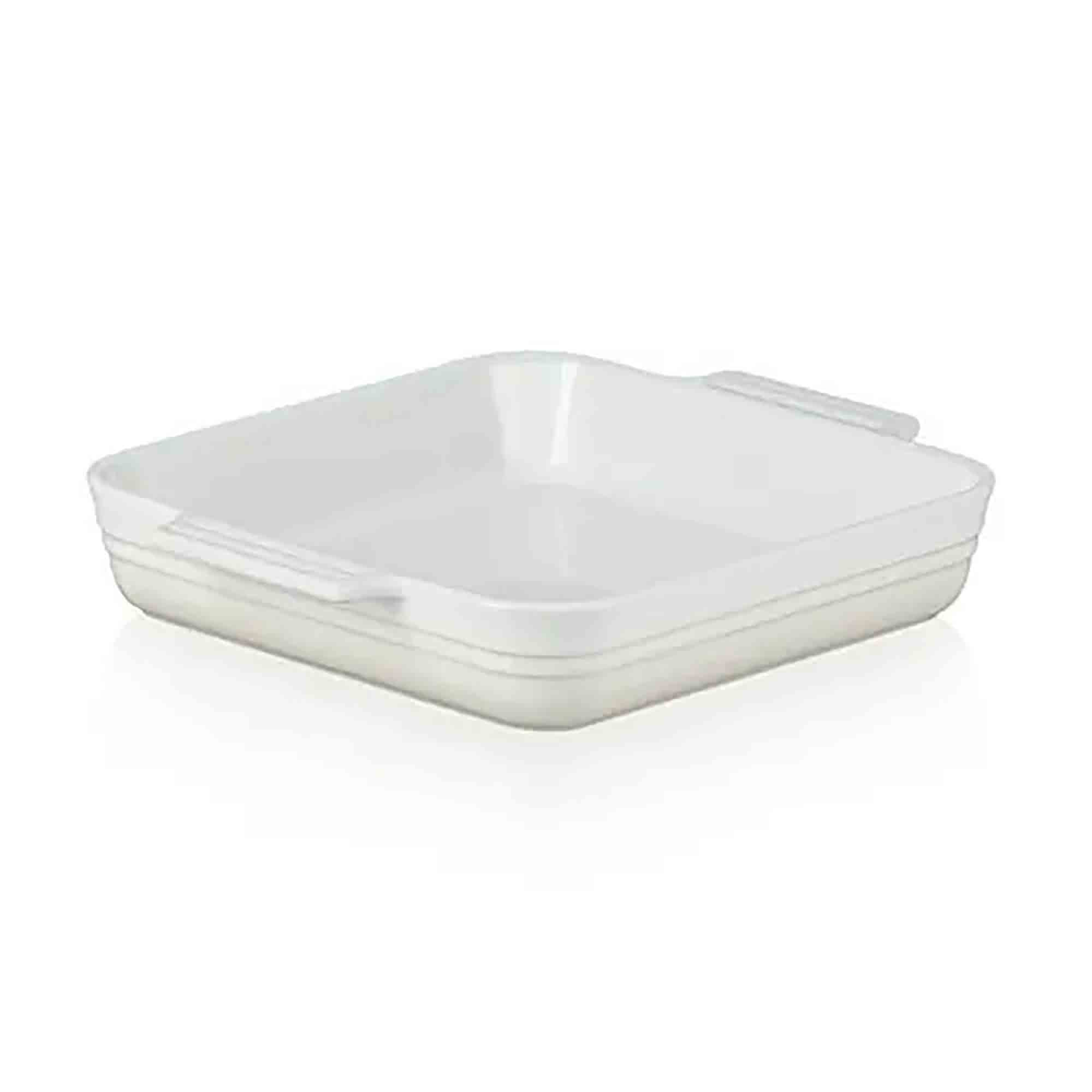 Meringue square dish on a white background