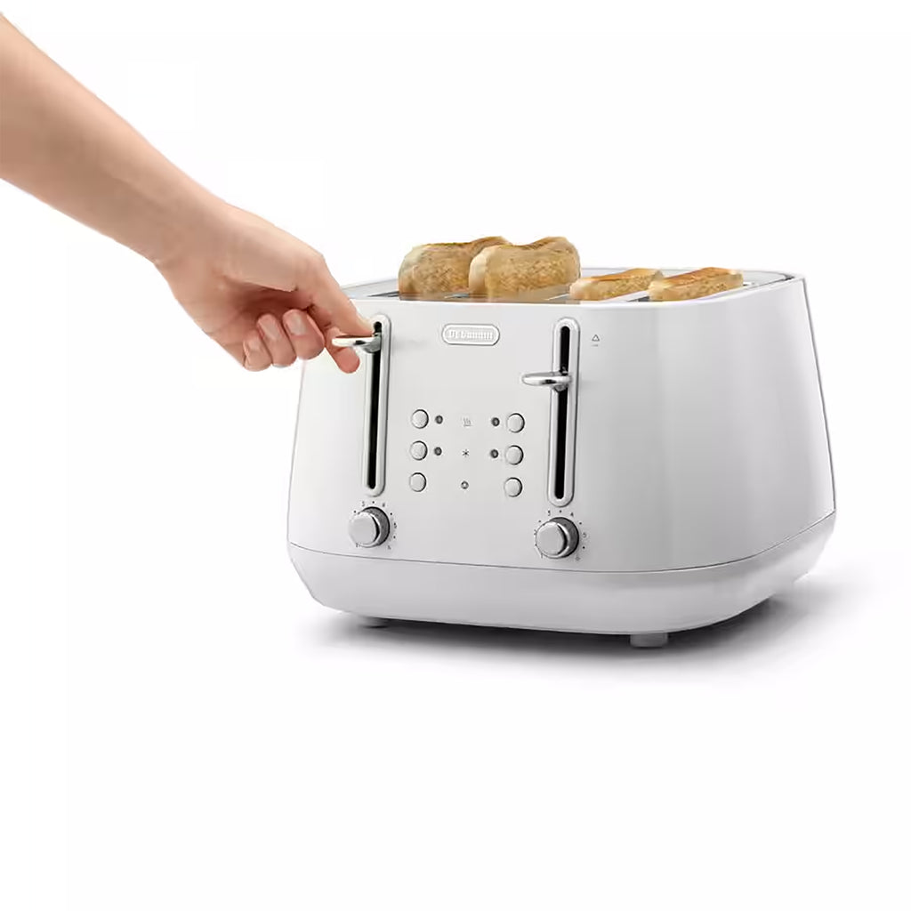 Delonghi Eclettica 4 Slice Toaster in White - CTY4003W