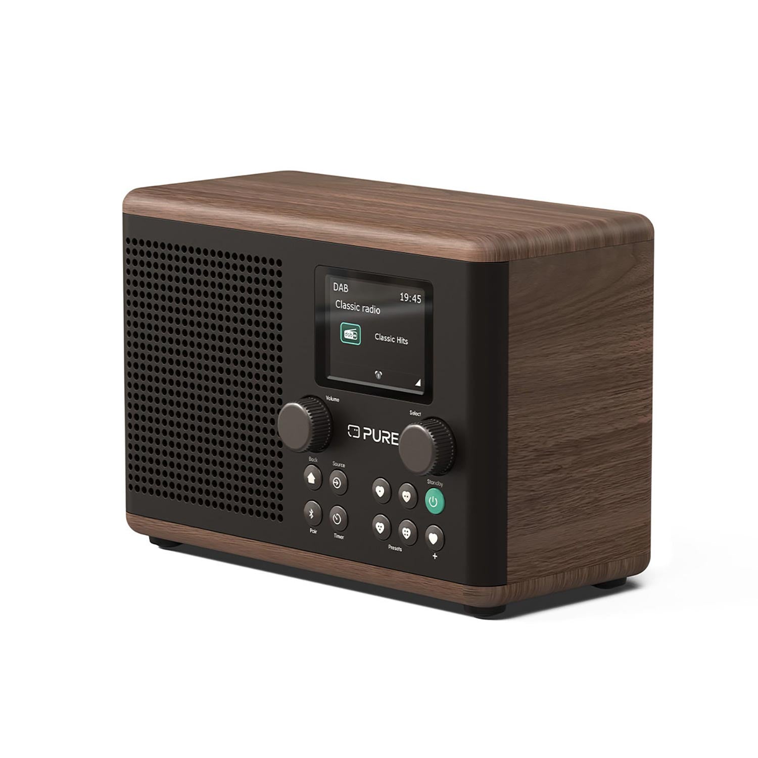 Pure Classic H4 DAB+ and FM Radio in Coffee Black & Walnut