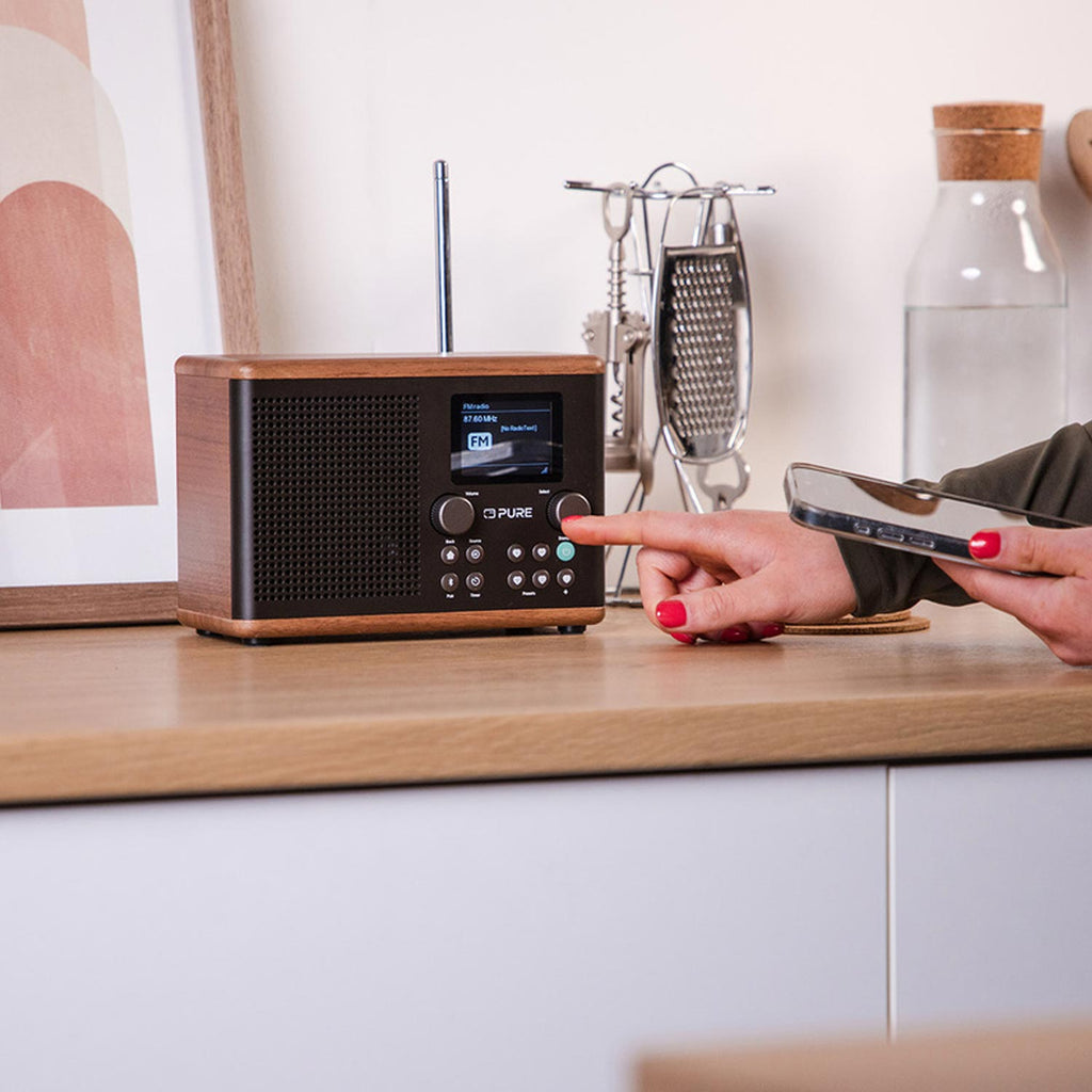 Pure Classic H4 DAB+ and FM Radio in Coffee Black & Walnut