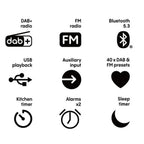 Pure Classic H6 DAB+ and FM Radio in Coffee Black & Walnut