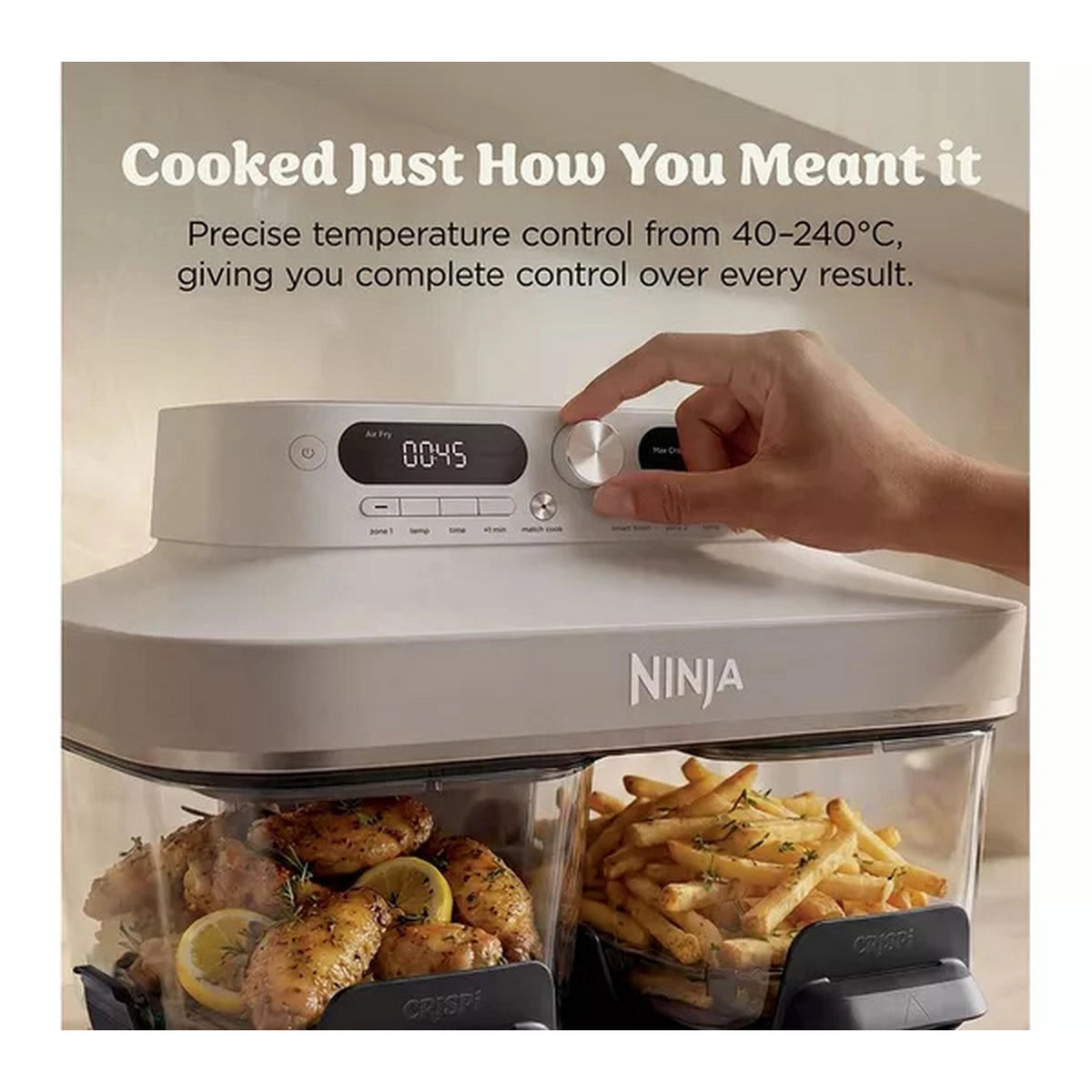 Ninja CRISPi Dual Zone 7.6L Glass Air Fryer - DD102UKIV2