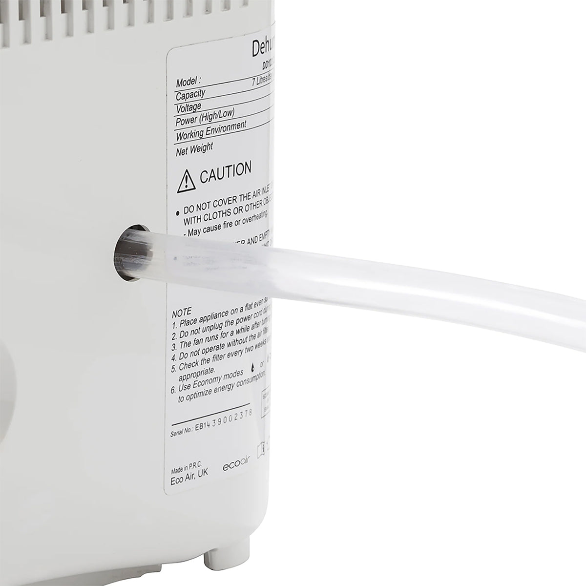 EcoAir DD1 Simple MK3 Desiccant Dehumidifier 7.5L in Black