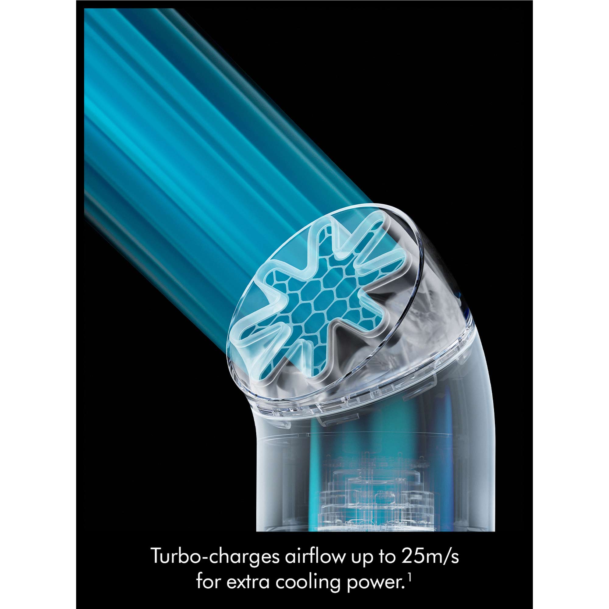 HushJet mini turbo charges airflow up to 25 metres per second for extra cooling power.