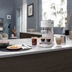 Delonghi EC890WI Dedica Duo Espresso Machine with Advanced Milk Steam Wand & Cold Brew Option in White
