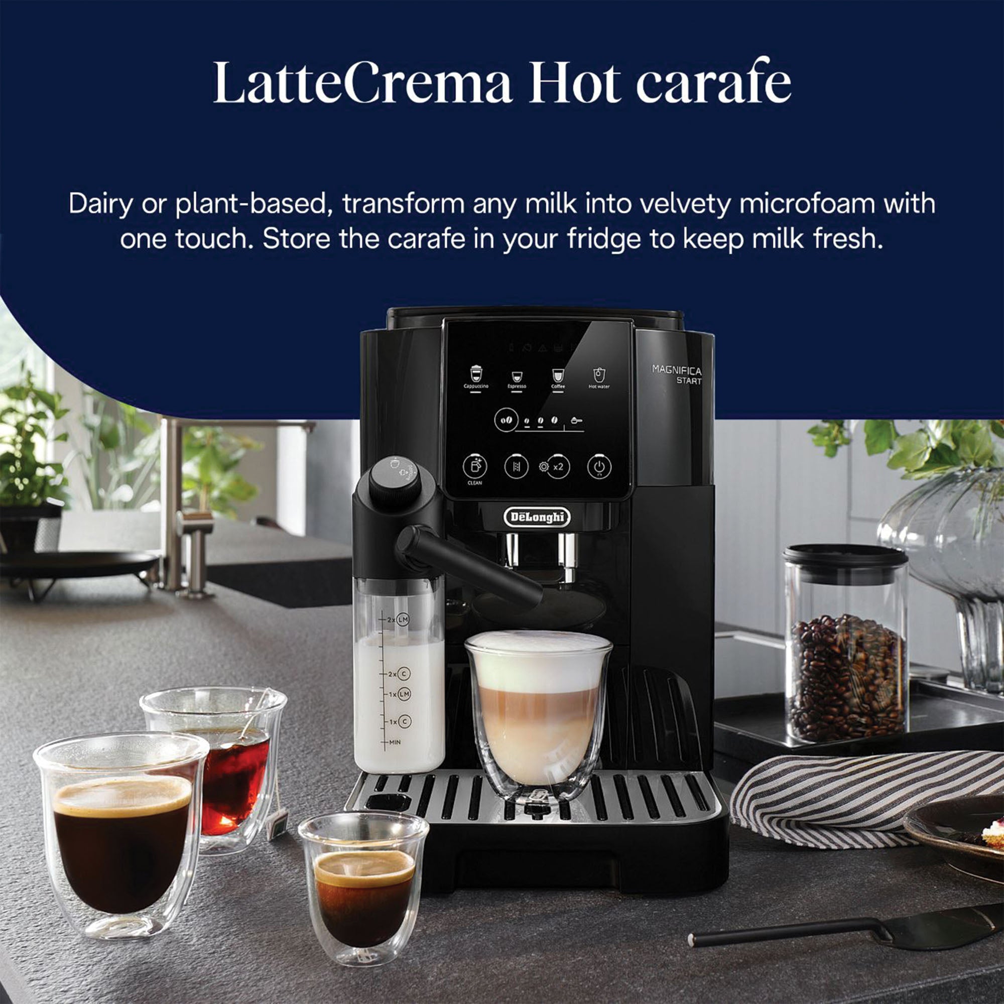 Delonghi Magnifica Start Milk Bean to Cup Automatic Coffee Machine - Black (ECAM22060GB)
