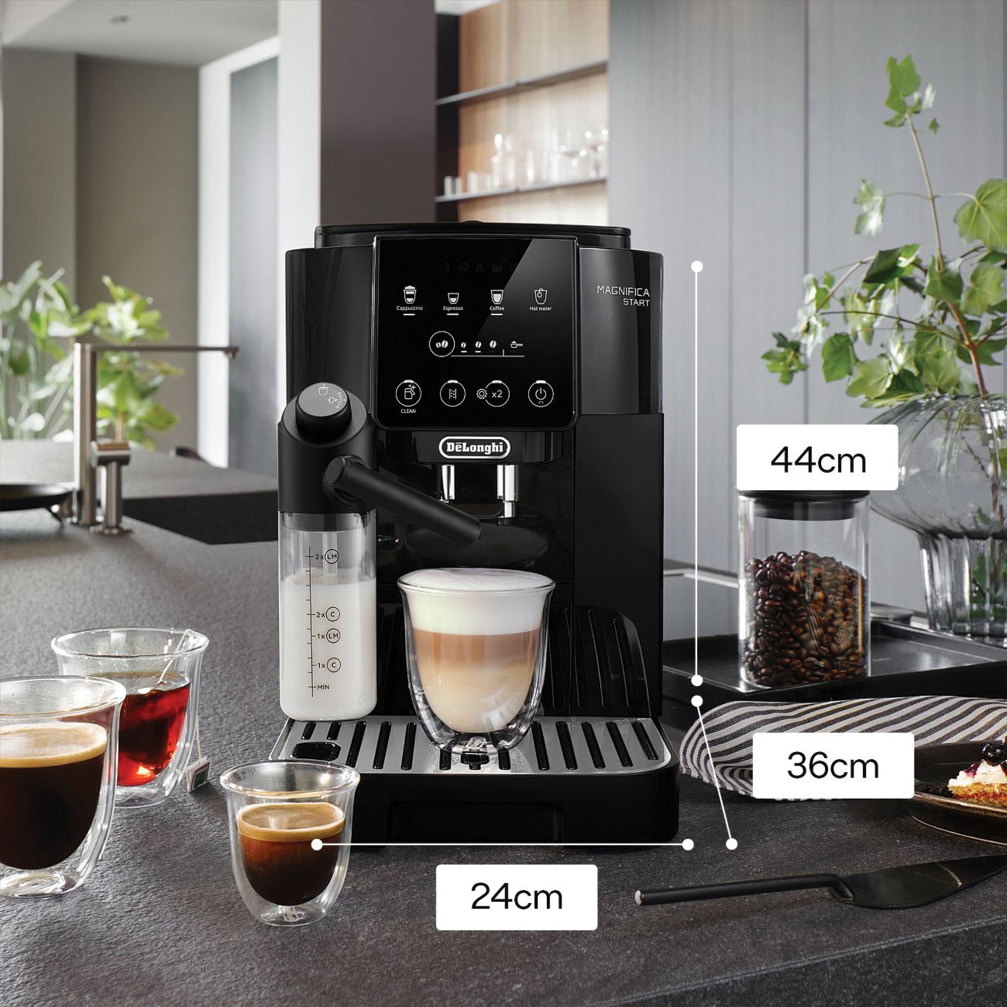 Delonghi Magnifica Start Milk Bean to Cup Automatic Coffee Machine - Black (ECAM22060GB)