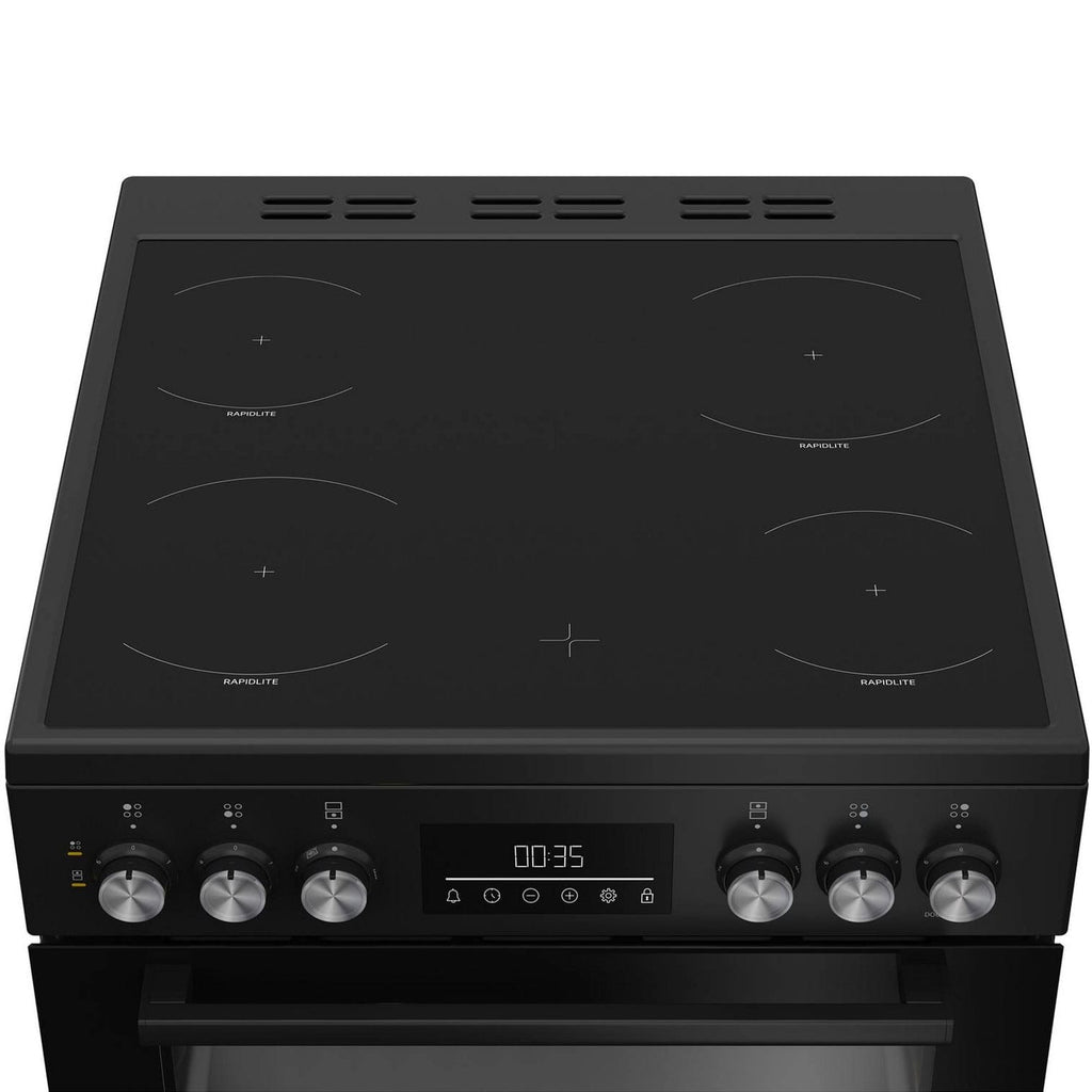 Beko EDC6731K 60cm Freestanding Double Oven and Grill Electric Cooker with Ceramic Hob, Black