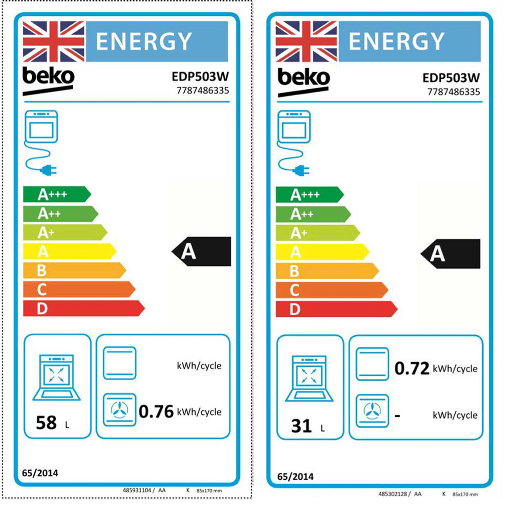 Beko EDP503W 50cm Freestanding Double Oven and Grill Electric Cooker with Solid Plate Hob, White
