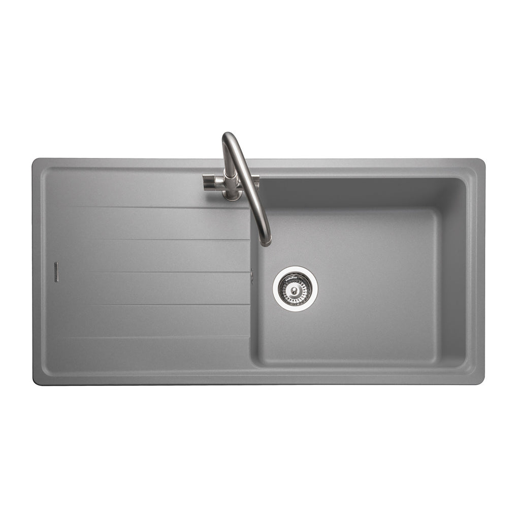 Rangemaster Elements Igneous Granite 1 Bowl Inset Sink - Dove Grey (ELE1051DG) - Ex-Display