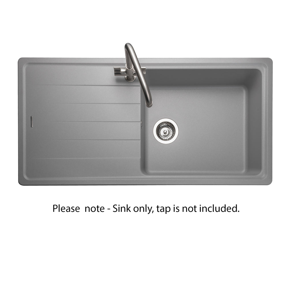 Rangemaster Elements Igneous Granite 1 Bowl Inset Sink - Dove Grey (ELE1051DG) - Ex-Display