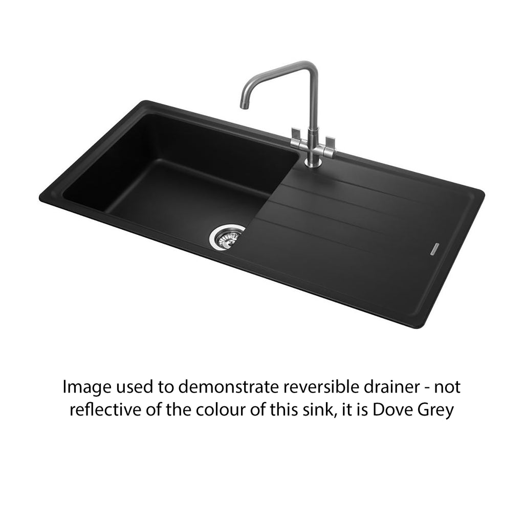 Rangemaster Elements Igneous Granite 1 Bowl Inset Sink - Dove Grey (ELE1051DG) - Ex-Display