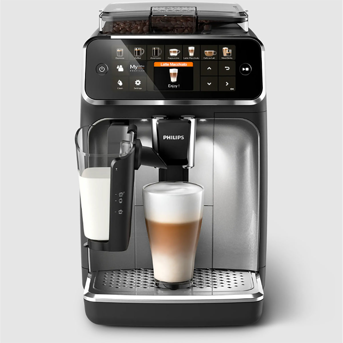 Philips 5400 Series Fully Automatic Bean to Cup Coffee Machine – Silver - EP5446_70