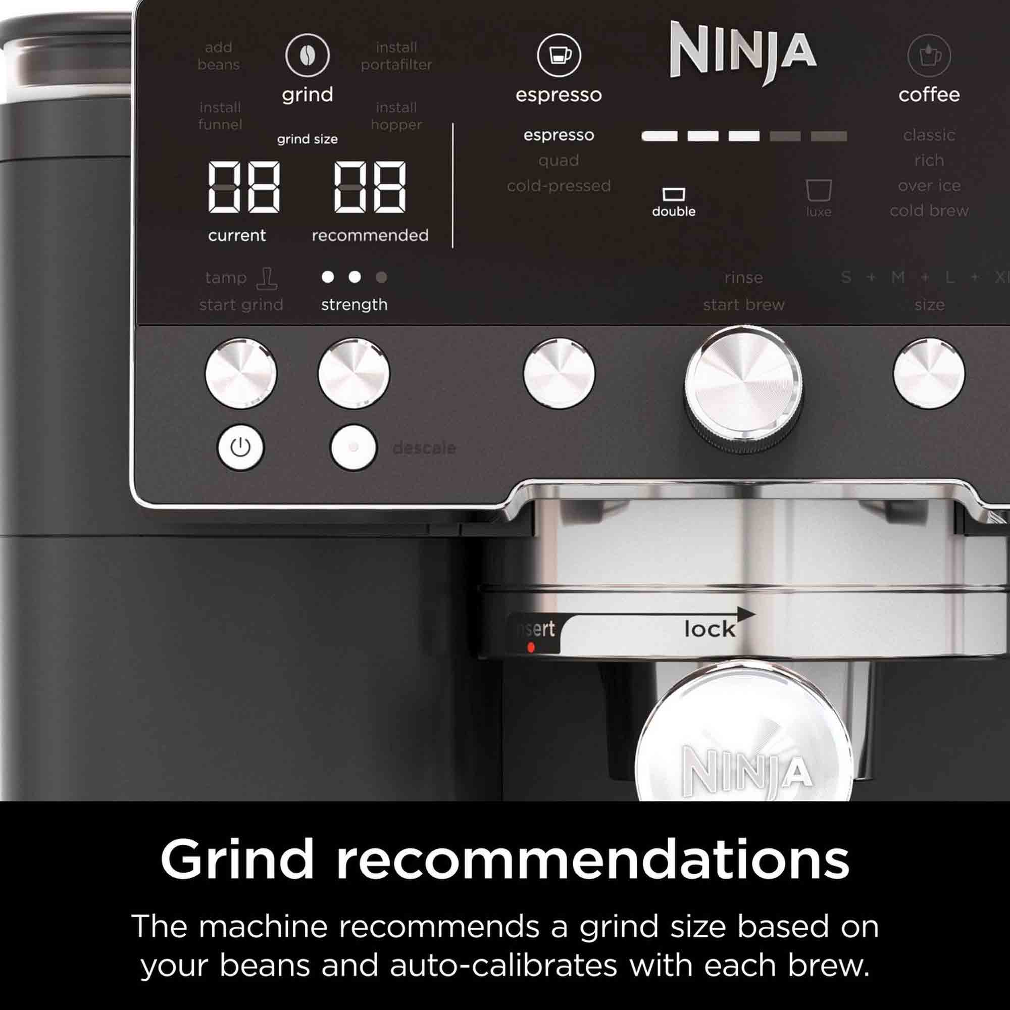 Ninja Luxe Café Premier Series Espresso Machine in Black - ES601UKBK