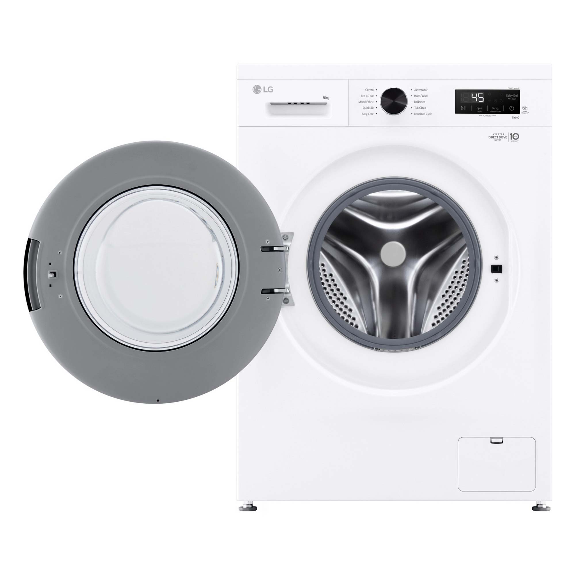 LG F4X1009NWK 9kg, 1400 Spin, Freestanding Washing Machine with Quick Wash, White