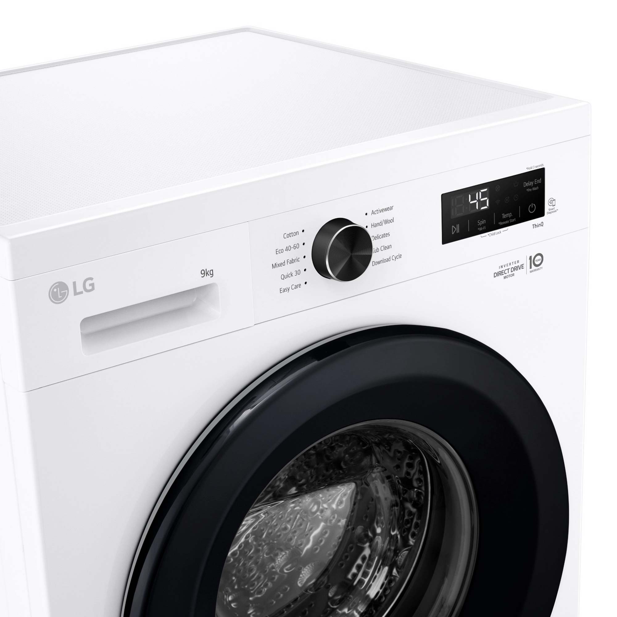 LG F4X1009NWK 9kg, 1400 Spin, Freestanding Washing Machine with Quick Wash, White