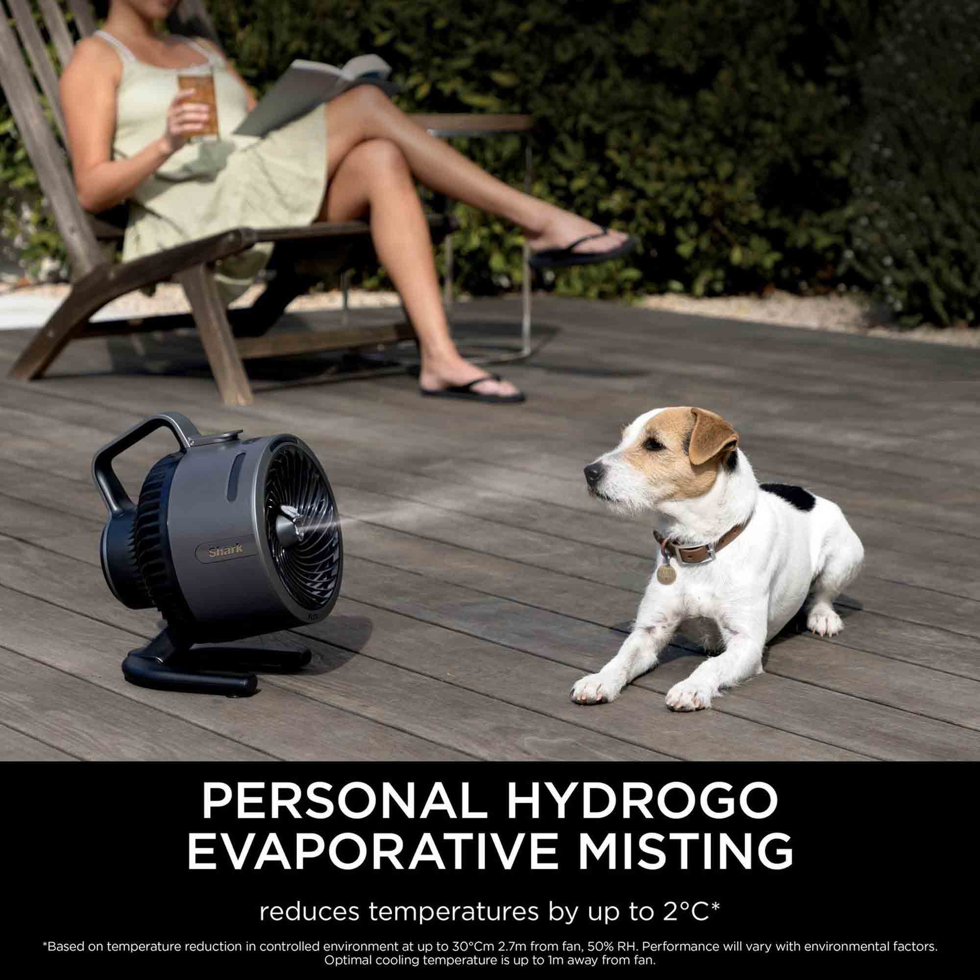 Shark FlexBreeze HydroGo Outdoors & Indoors Misting Fan – Cool Grey Charcoal – FA050UK