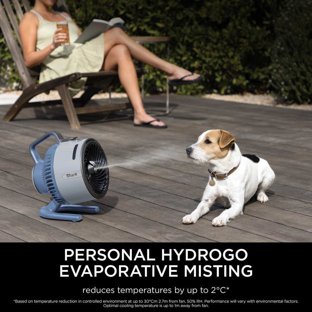 Shark FlexBreeze HydroGo Misting Fan – Glacier Blue | FA050UKBL