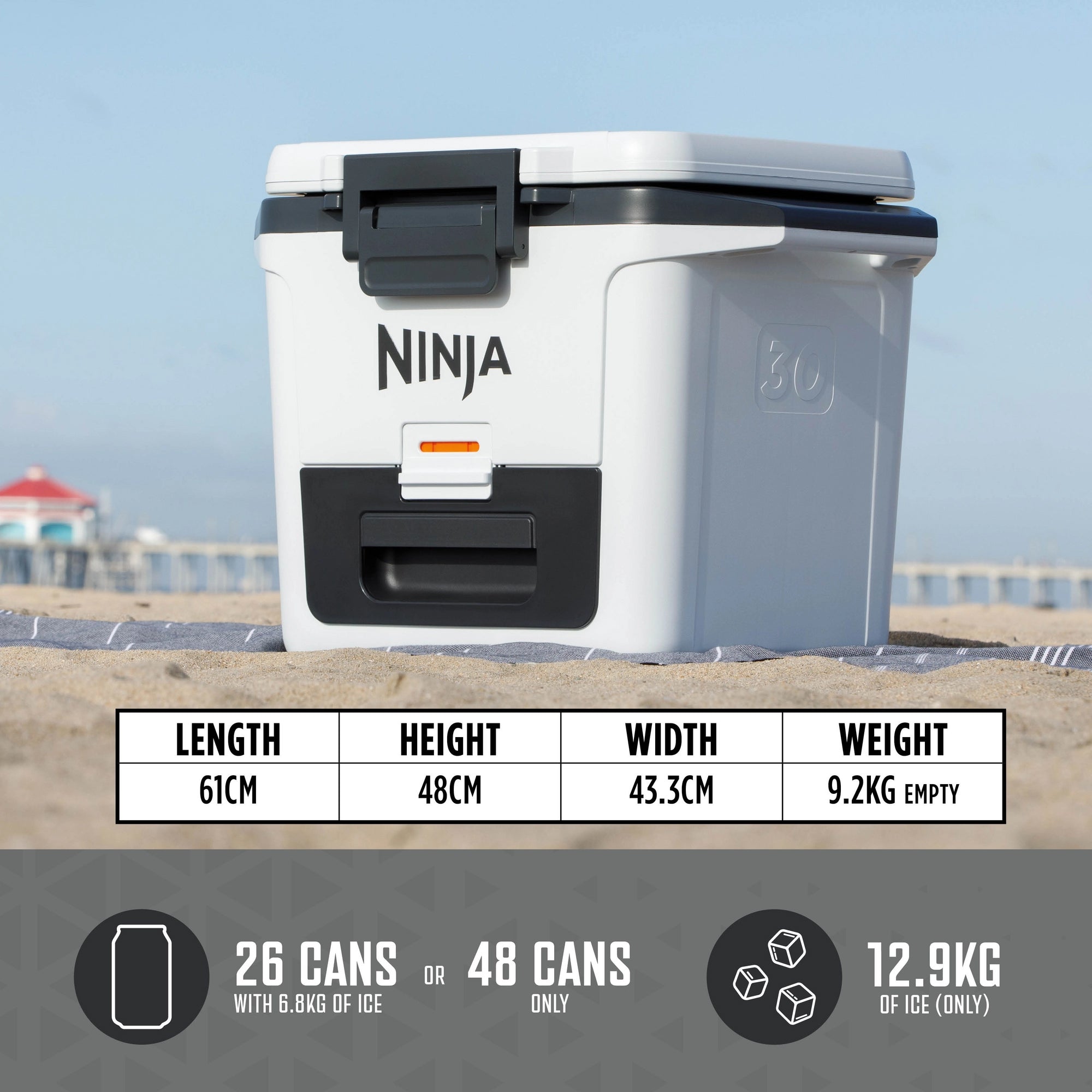 Ninja FrostVault 28L Hard Cooler with Dry Zone - Cloud White - FB131UKWH