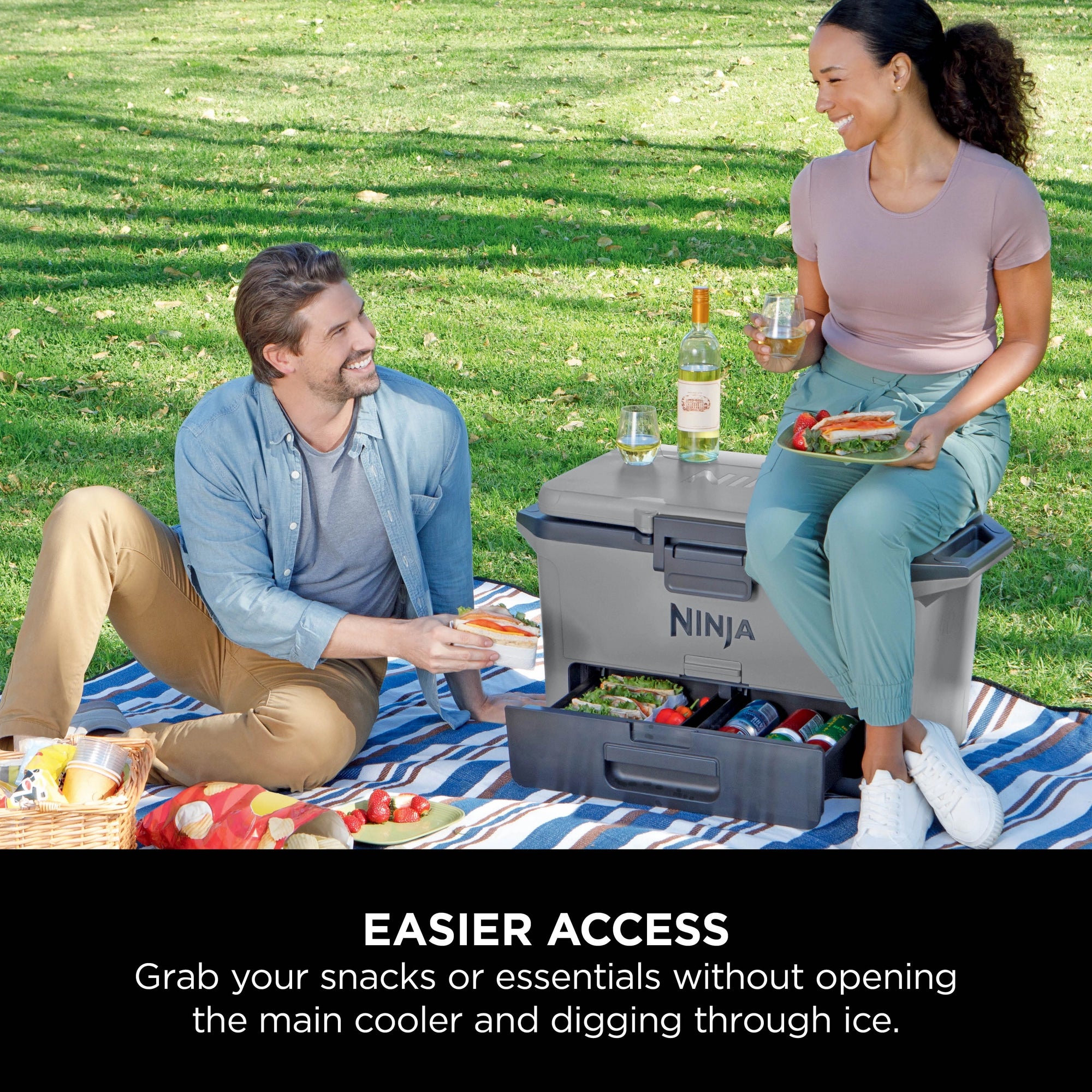 Ninja FrostVault 47L Hard Cooler with Dry Zone – Slate Grey - FB151UKGY
