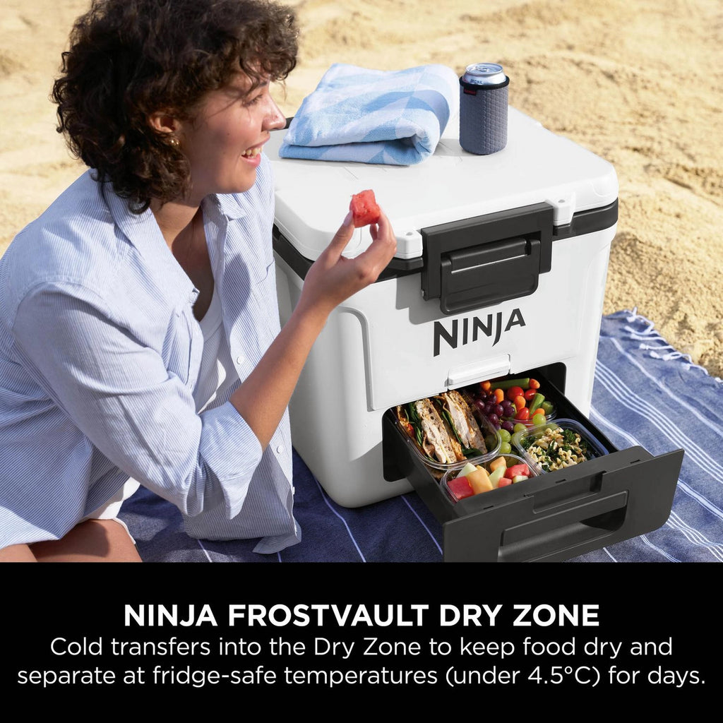 Ninja FrostVault 28L Wheeled Cooler with Dry Zone - Cloud White - FB230UKWH