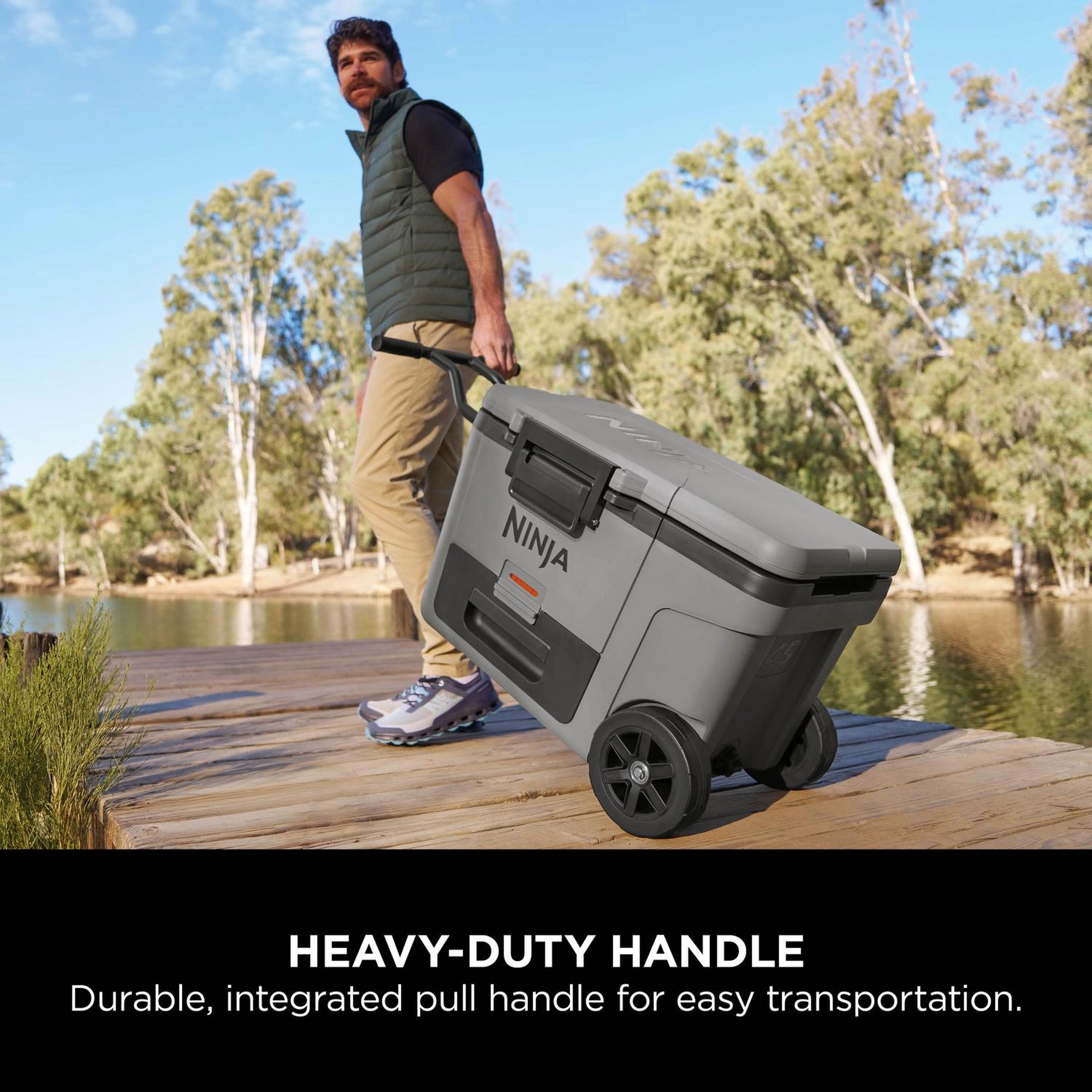 Ninja FrostVault 42L Wheeled Cooler with Dry Zone - Slate Grey - FB245UKGY