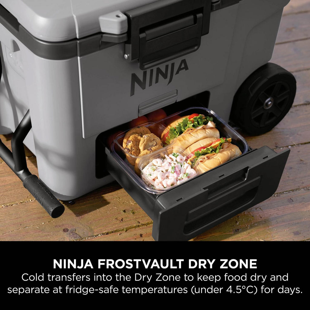 Ninja FrostVault 42L Wheeled Cooler with Dry Zone - Slate Grey - FB245UKGY